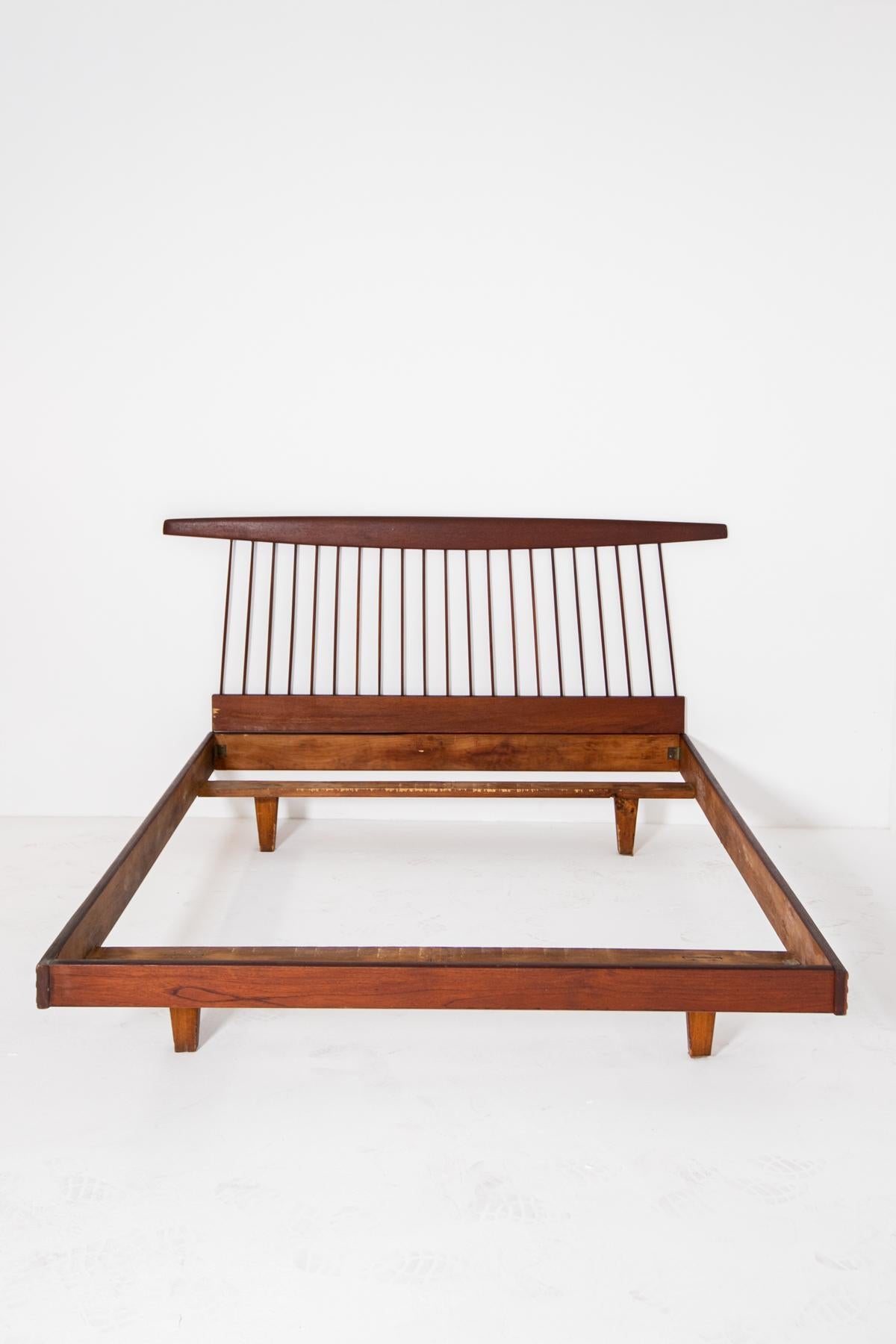 George Nakashima Style Wooden Bed in Original Condition, 1950s 6