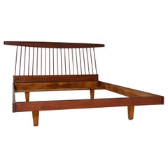 Used George Nakashima Style Wooden Bed in Original Condition, 1950s