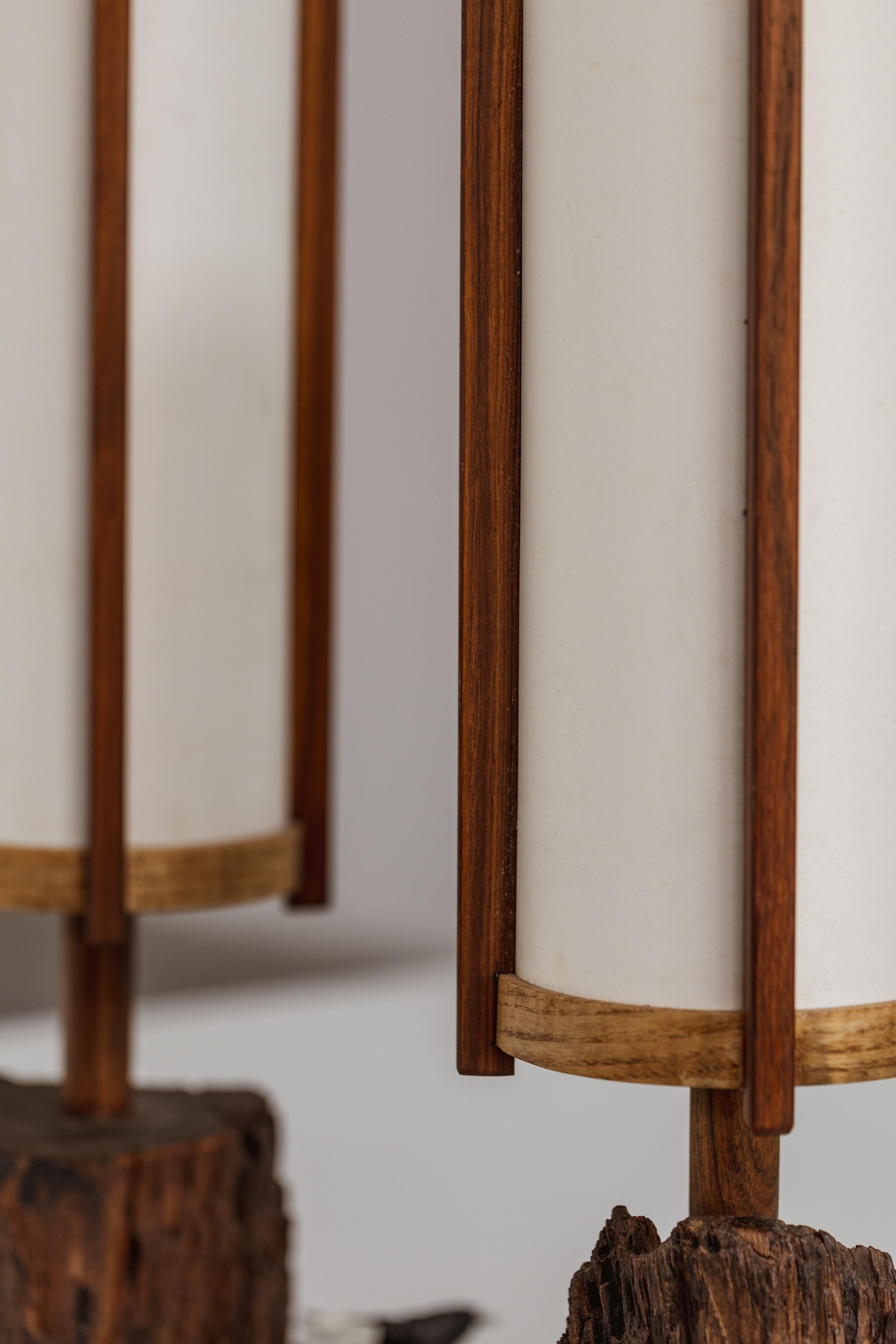 Mid-Century Modern George Nakashima Table Lamps, 1961, Set of 2 For Sale
