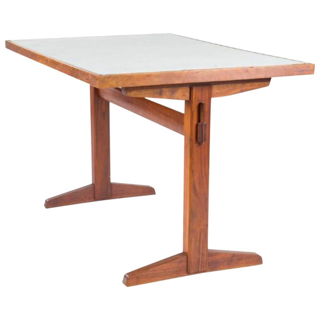 George Nakashima Trestle Base with Desk/Table with Custom Laminate Top
