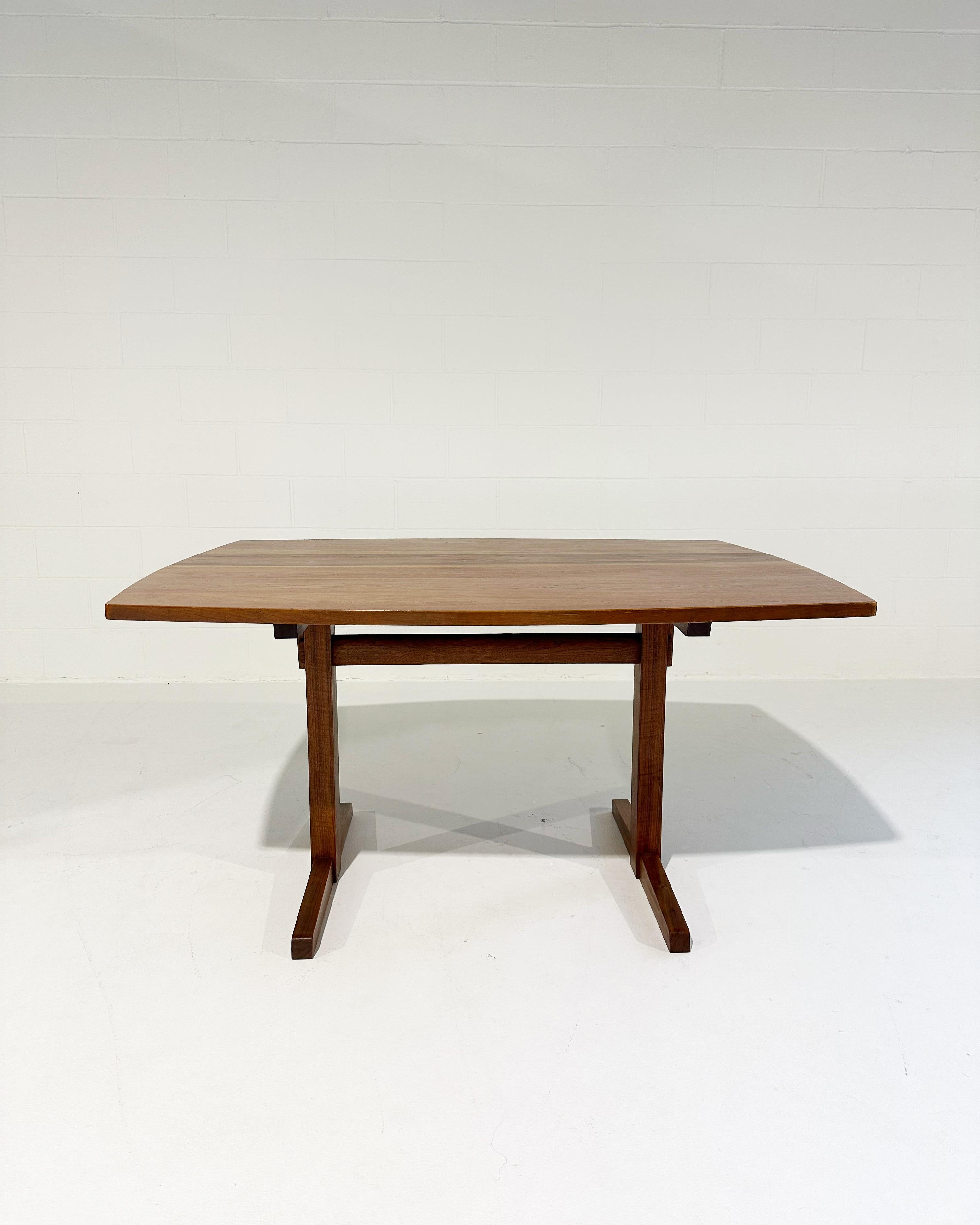 A beautiful piece. Table features a six-plank top with sap grain details. Signed with client's name to underside ‘Dr. Chan’. 

Manufacturer
Nakashima Studio, USA

Date
1968

Dimensions
54 W × 41.75 D × 28.5 H in

Material
Cherry,