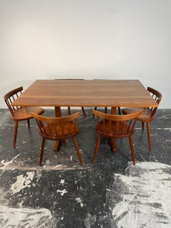 George Nakashima Trestle Table and set of 6 Mira Chairs