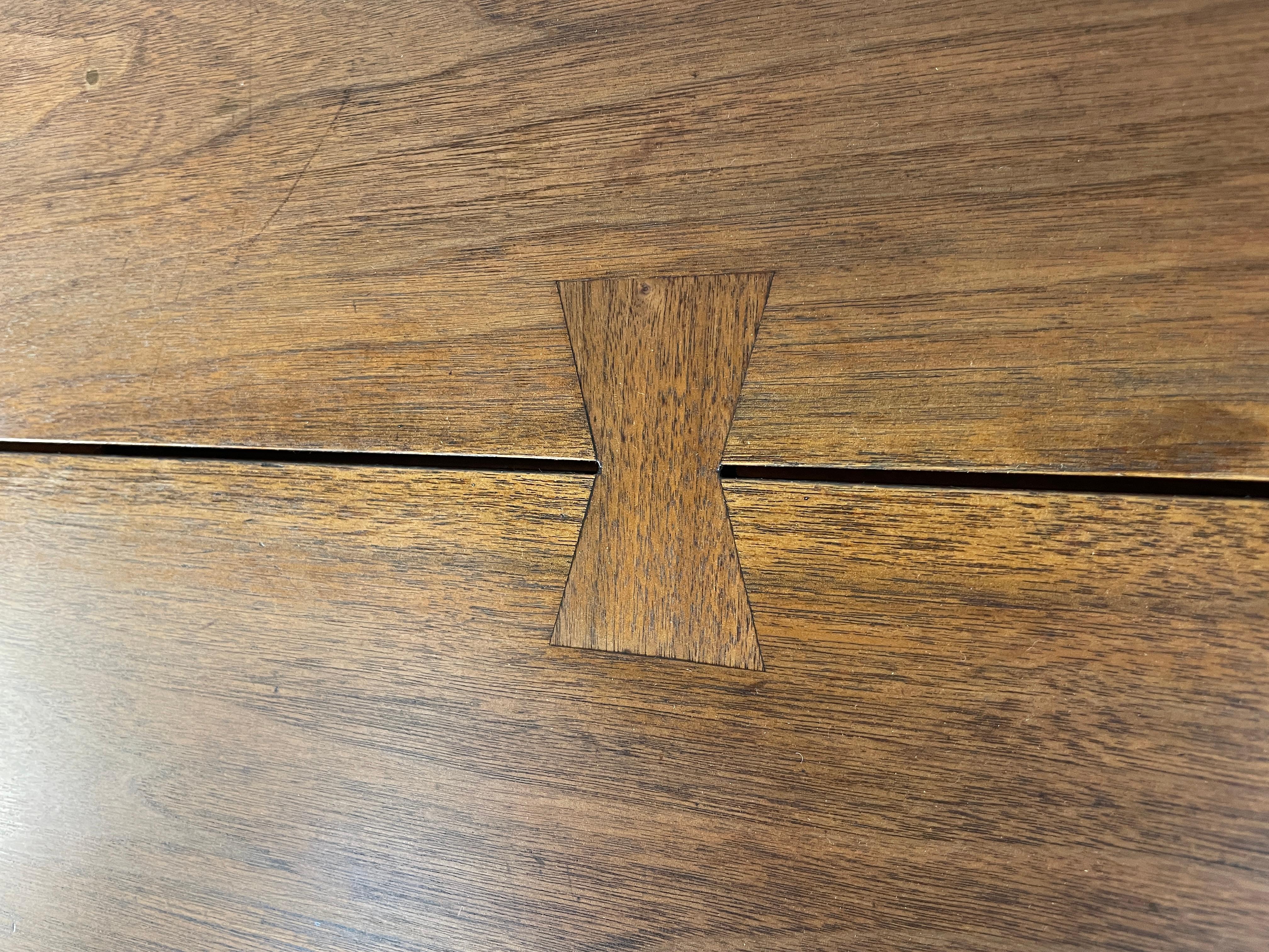 Walnut George Nakashima Trestle Table and set of 6 Mira Chairs