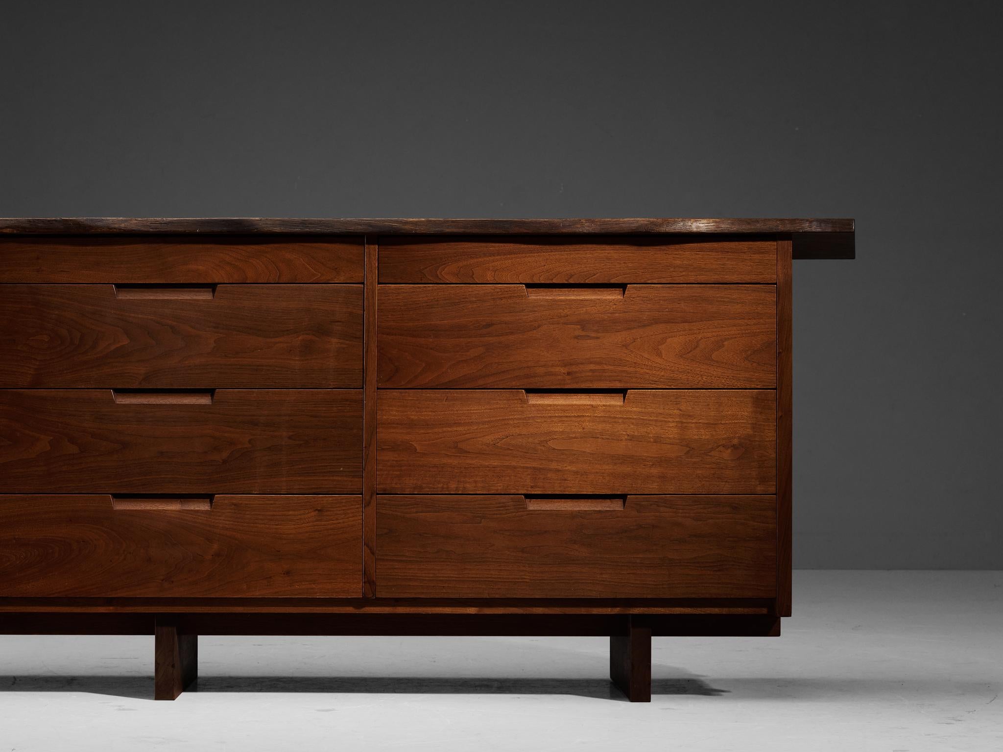 George Nakashima Triple Chest of Drawers in American Black Walnut & Laurel  For Sale 4