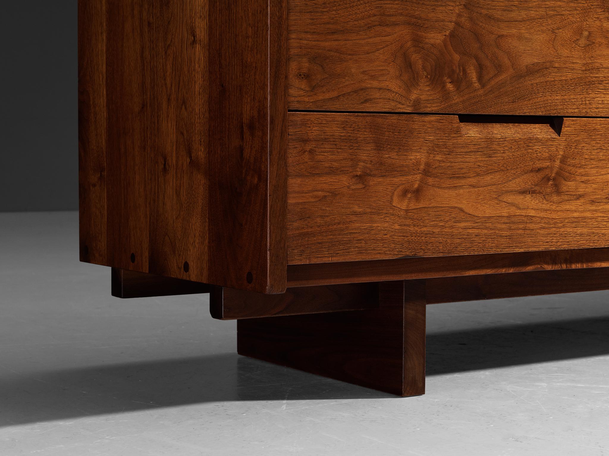 George Nakashima Triple Chest of Drawers in American Black Walnut & Laurel  For Sale 5