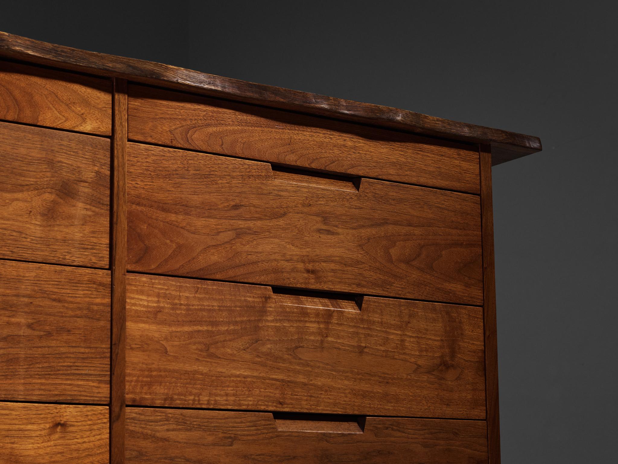 George Nakashima Triple Chest of Drawers in American Black Walnut & Laurel  For Sale 1