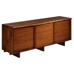George Nakashima Triple Sliding-Door Cabinet in American Black Walnut