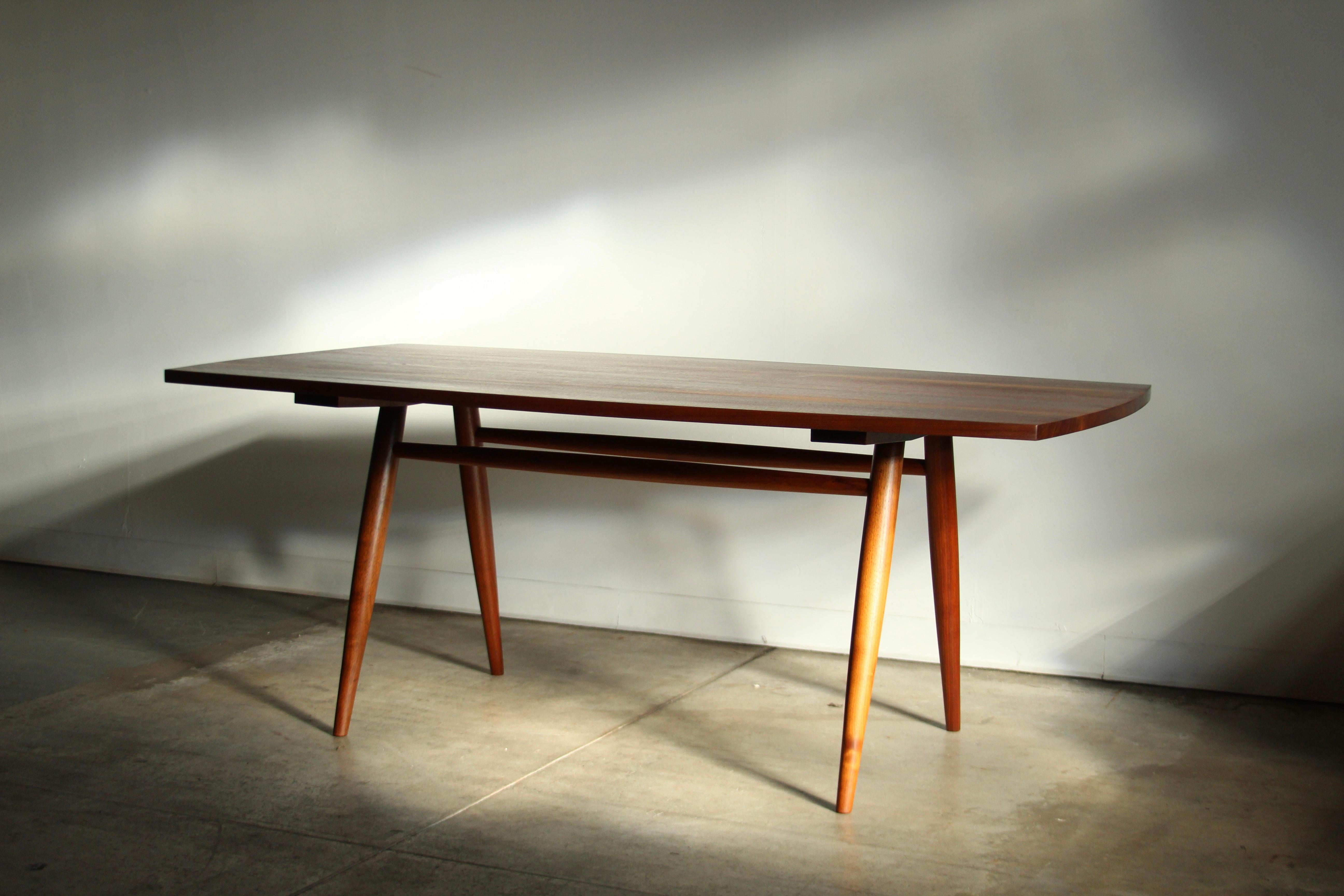 George Nakashima “Turned Leg” Walnut Sap Grain Dining Table, 1957 For Sale 9