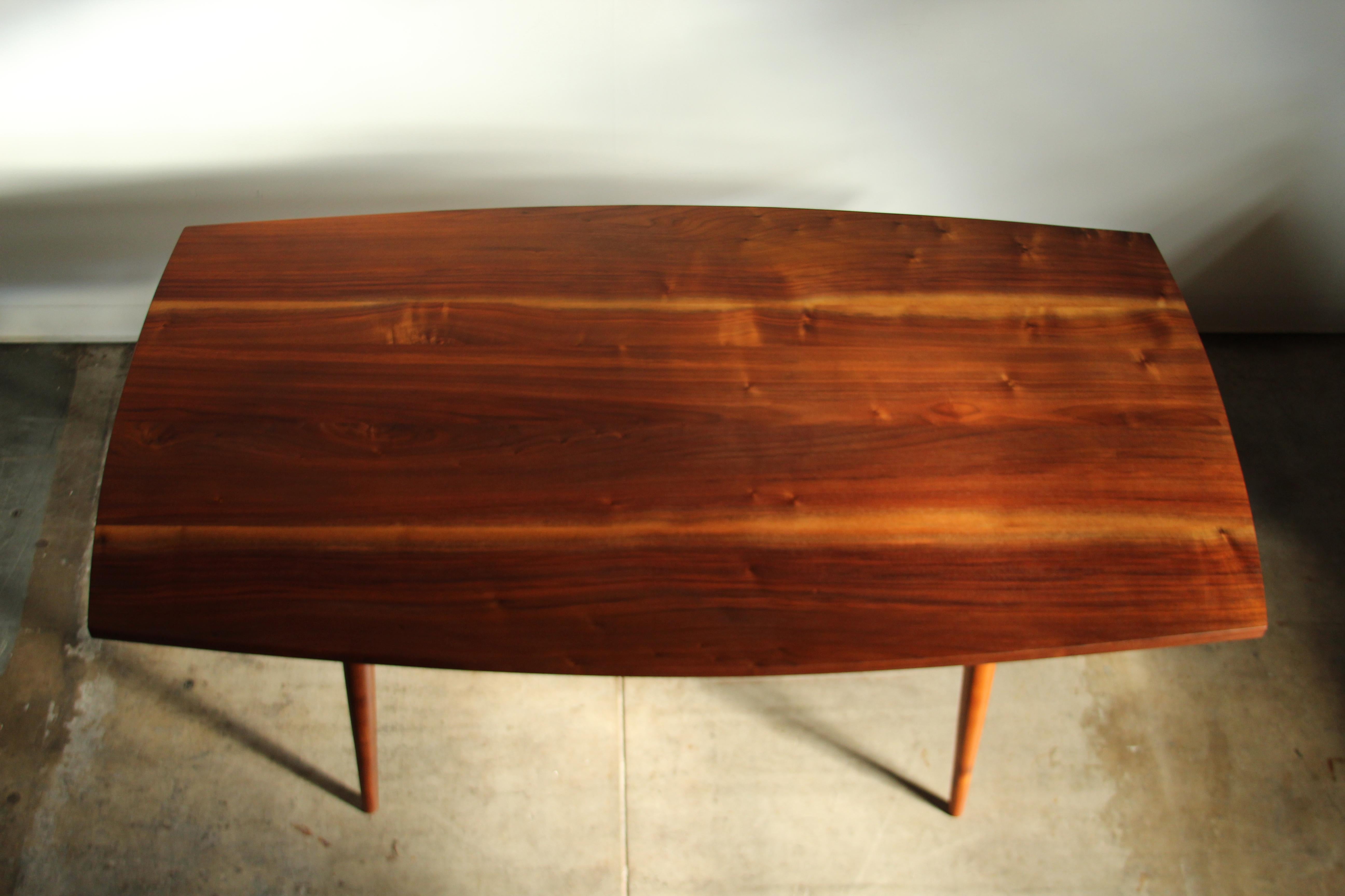 George Nakashima “Turned Leg” Walnut Sap Grain Dining Table, 1957 For Sale 12