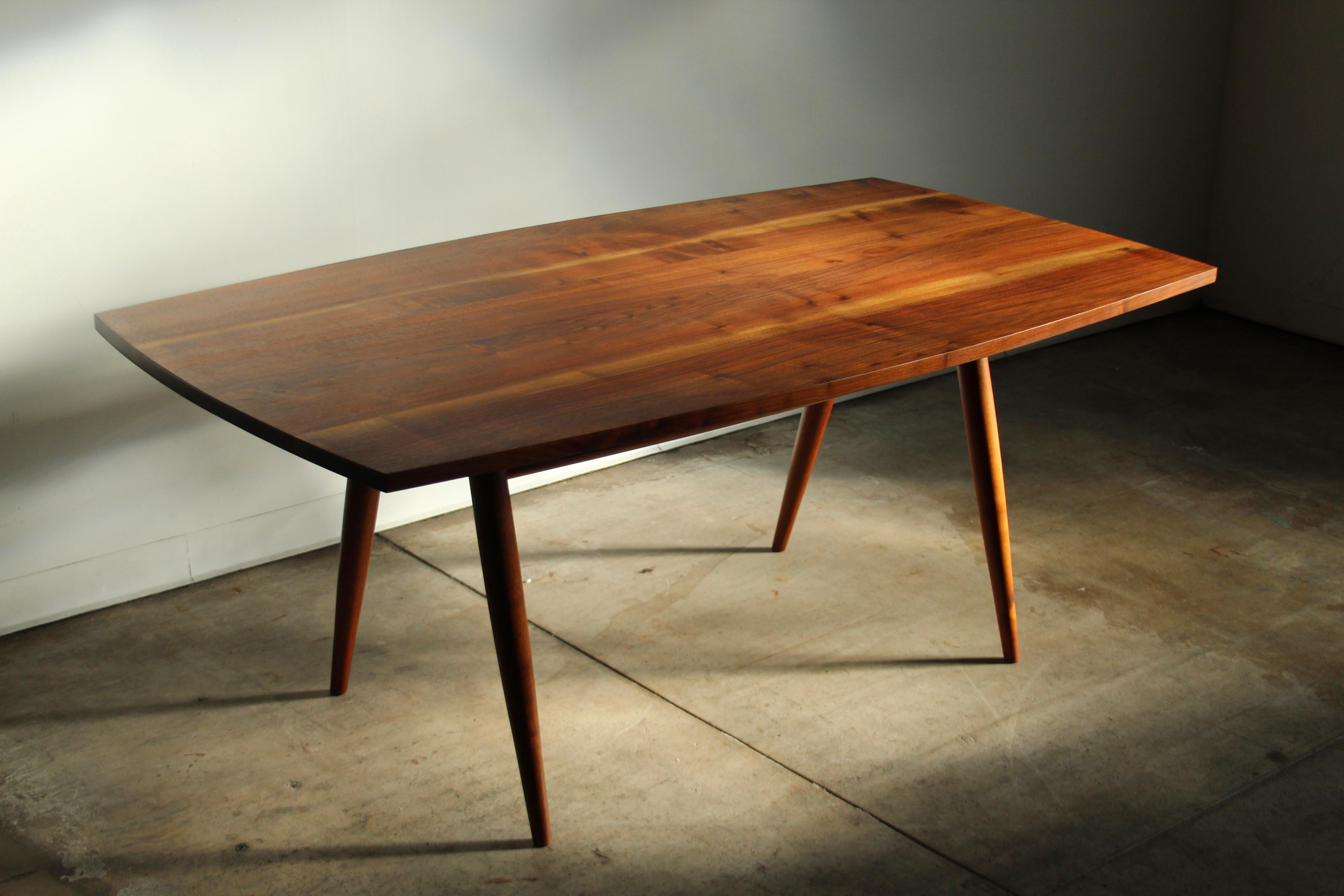 George Nakashima “Turned Leg” Walnut Sap Grain Dining Table, 1957 For Sale 14