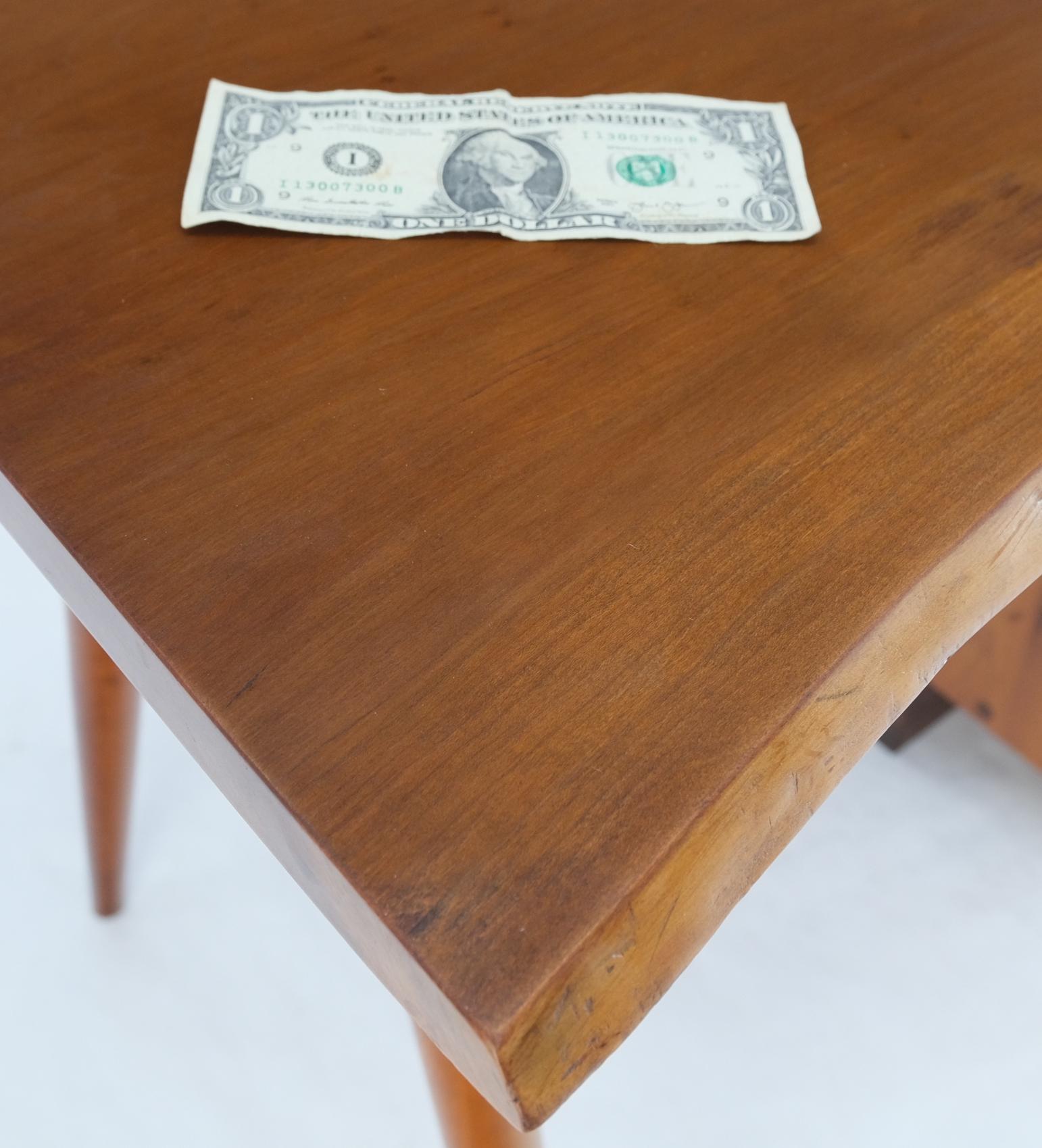 George Nakashima Turned Wood Dowel Shape Leg Single Pedestal Small Desk Mint For Sale 7