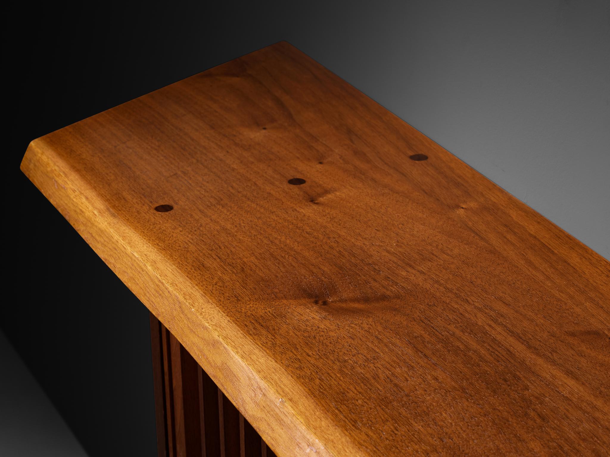 George Nakashima Wall-Mounted Sideboard in Walnut and Pandanus Cloth Nogal en venta