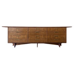 George Nakashima Walnut and Brass Monumental Cabinet for Widdicomb