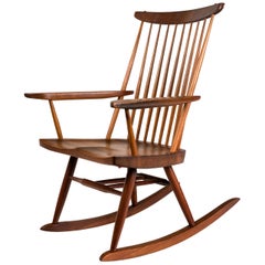 George Nakashima Walnut and Poplar "New Chair" Rocker, USA 1961