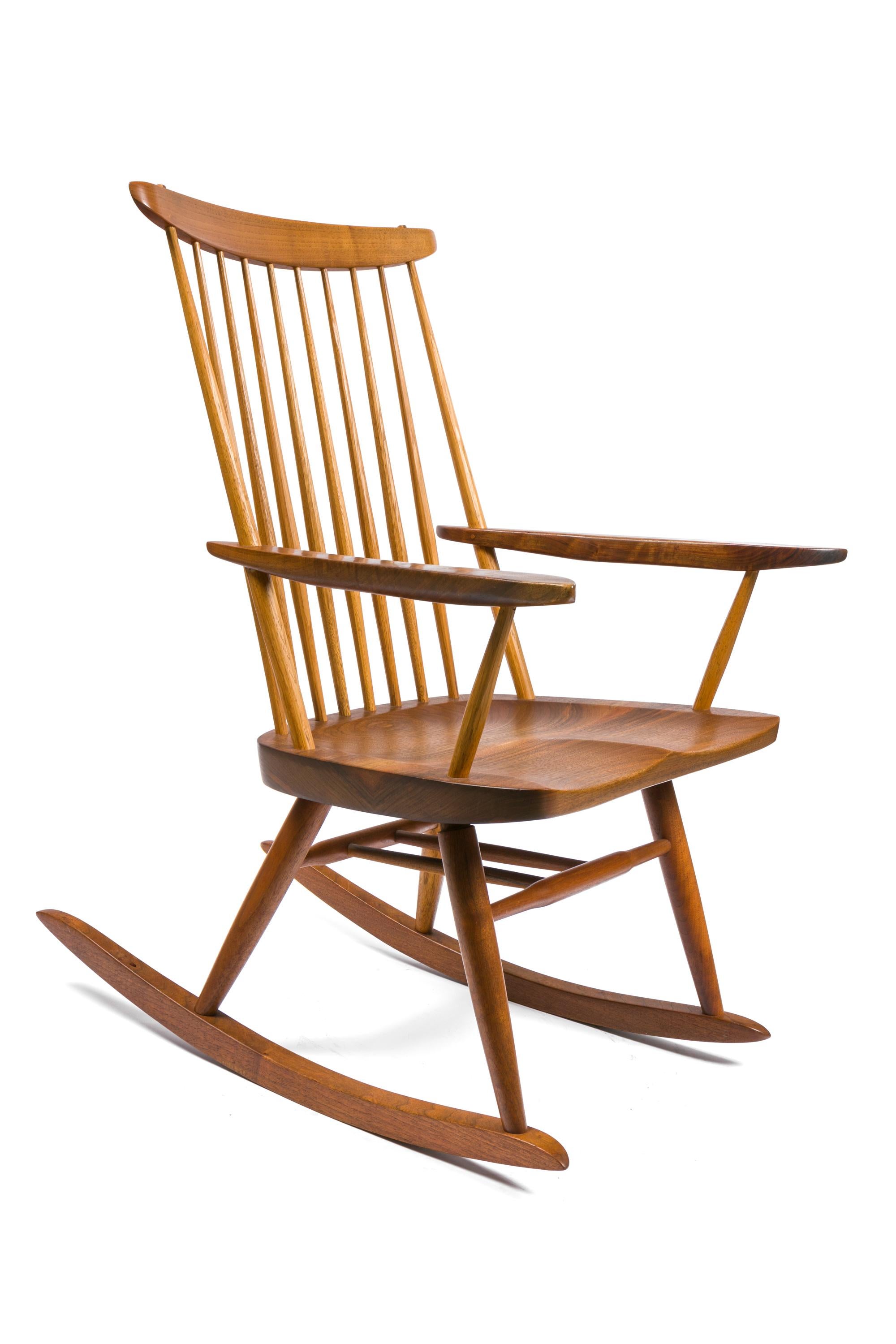 An fine example of one of George Nakashima's iconic designs. It's elegant simplicity has made this rocker one of his most enduring designs.