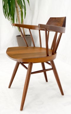 George Nakashima Walnut Barrel Back Captains Dining Chair