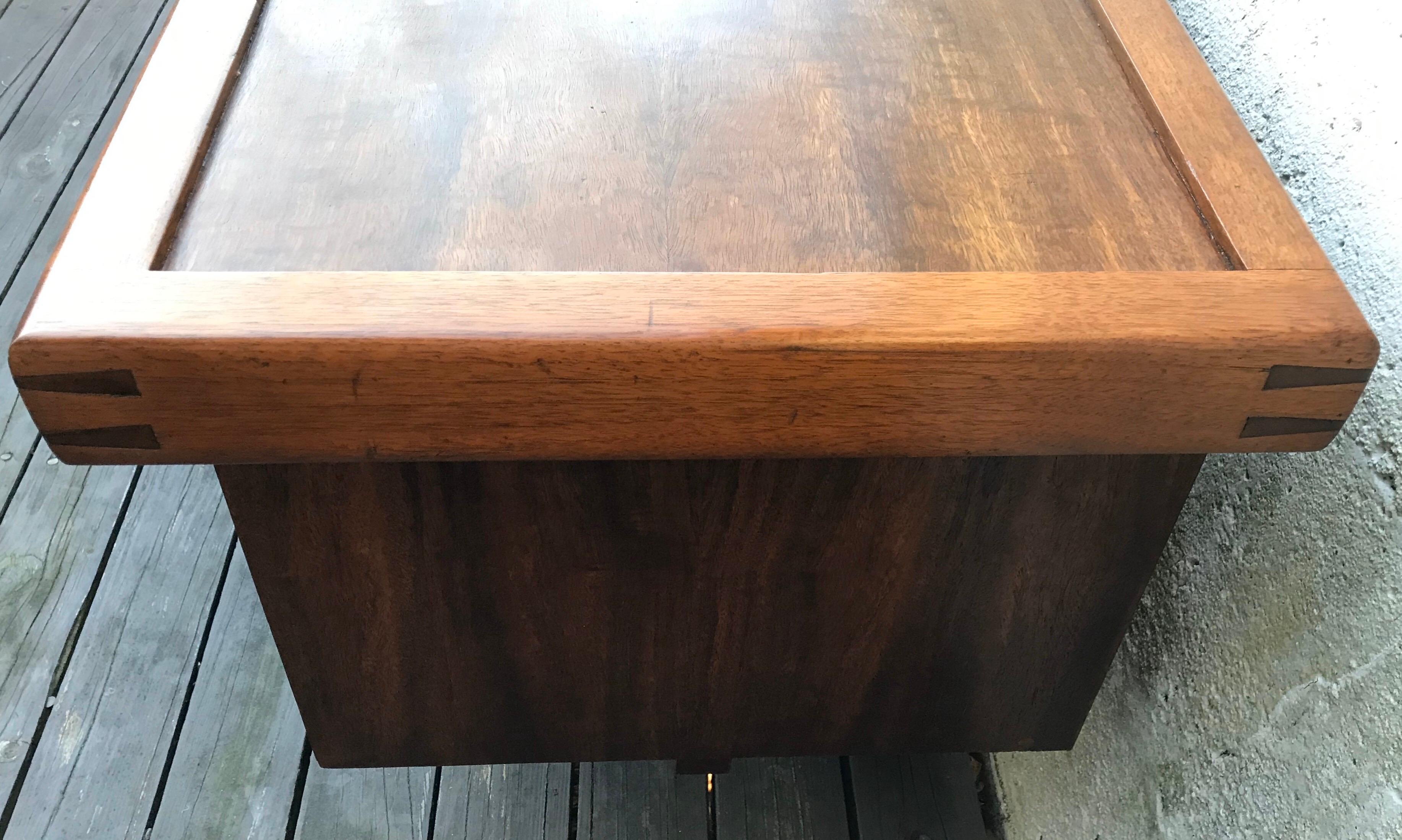 Mid-20th Century George Nakashima Walnut Coffee Table, Two Side Drawers, “Origins Series