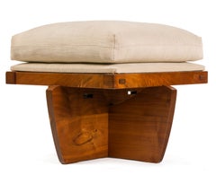 George Nakashima Walnut Greenrock Ottomans/Stools, USA 1980