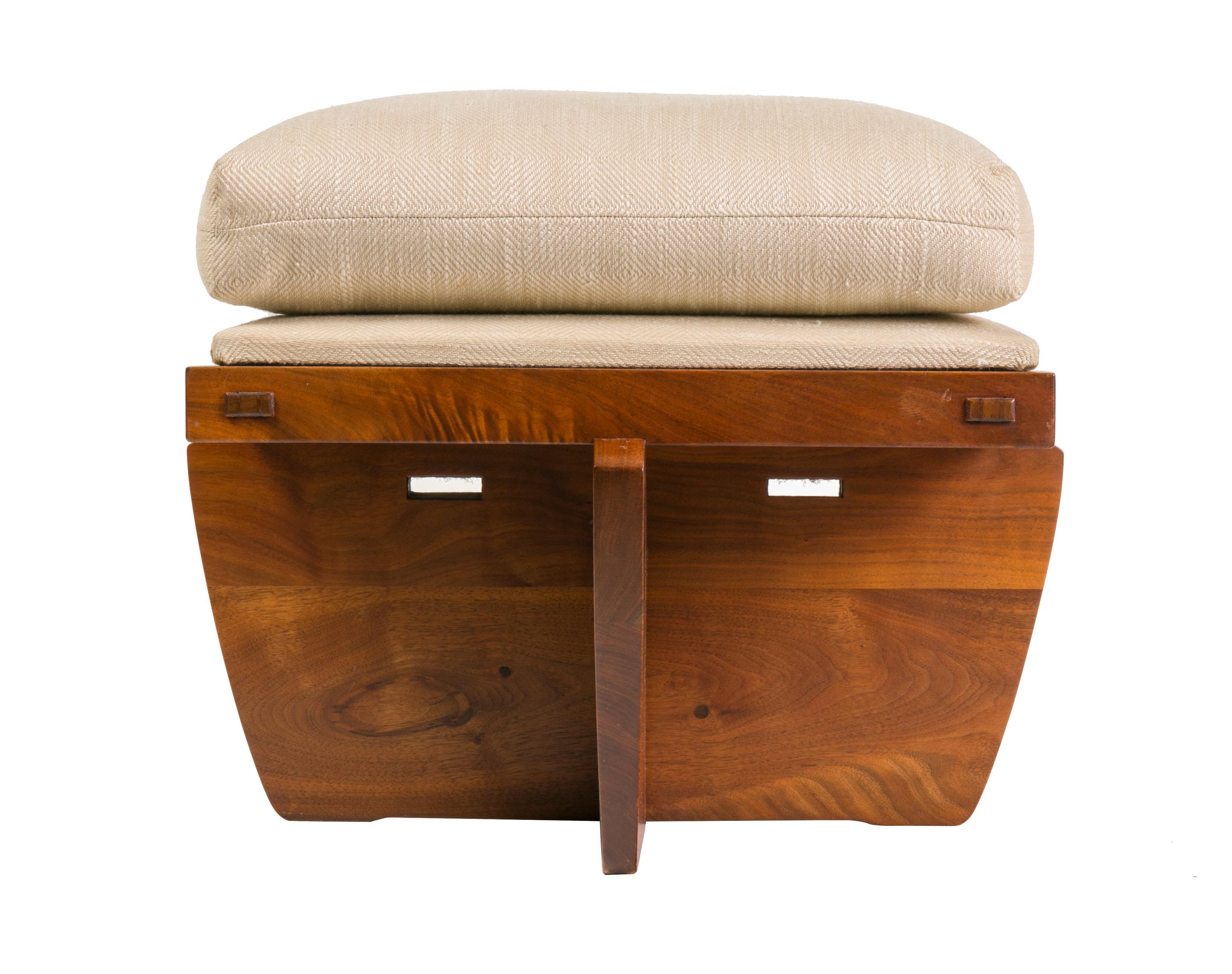 American George Nakashima Walnut Greenrock Ottomans/Stools, USA 1980