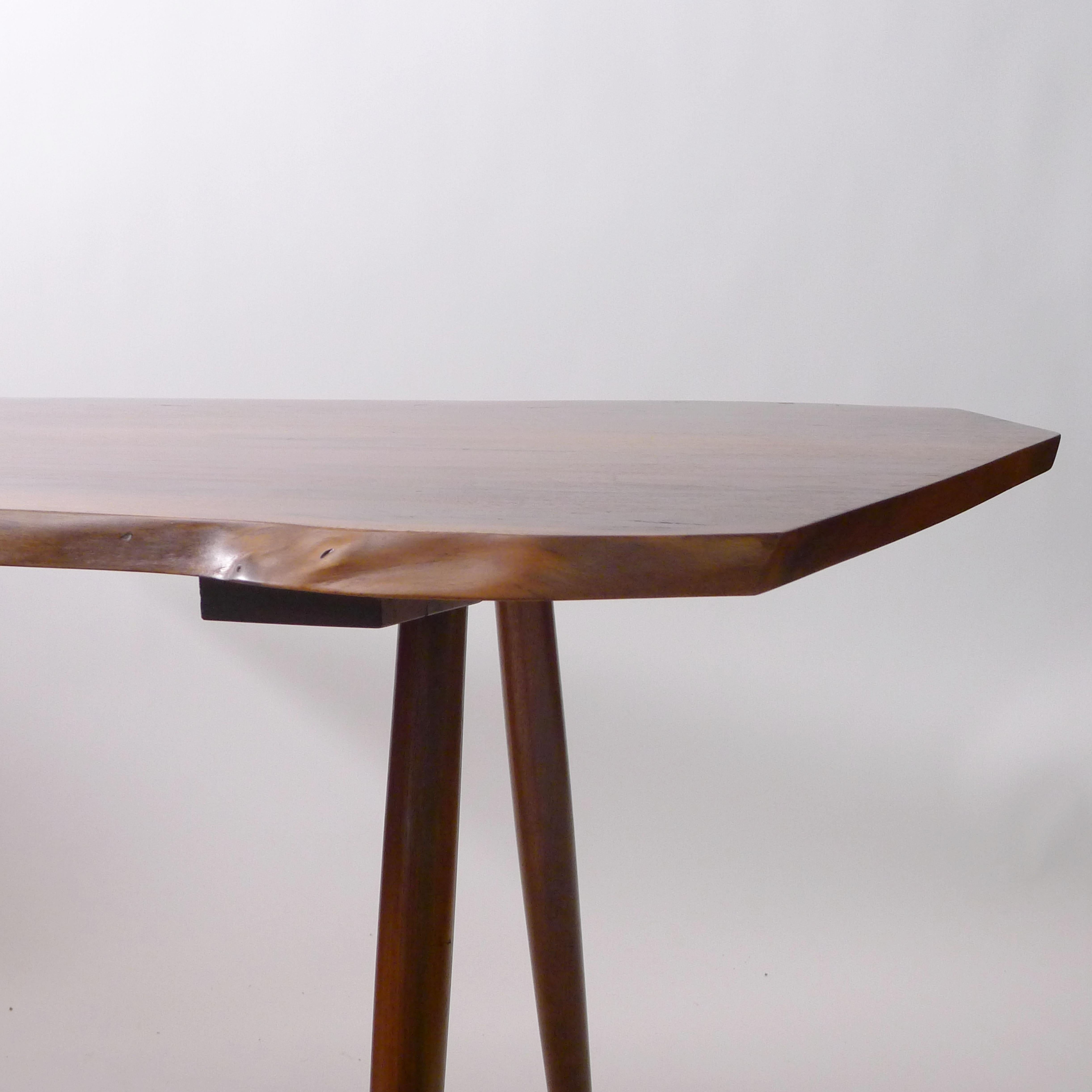 George Nakashima, Walnut Pedestal Desk with Turned Legs, 1972 For Sale 12