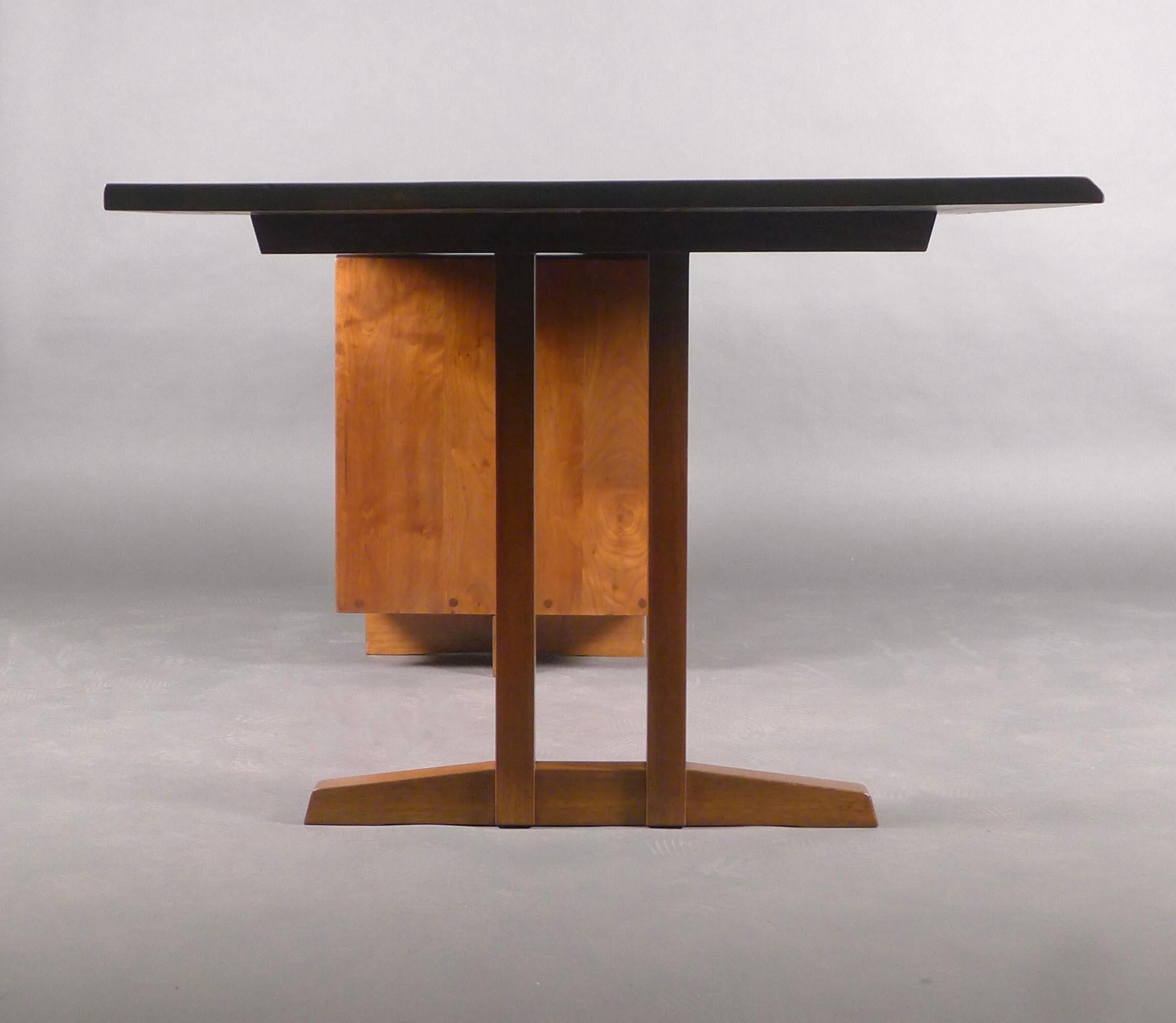 George Nakashima, Walnut Pedestal Writing Table with Free Edge, 1965 4