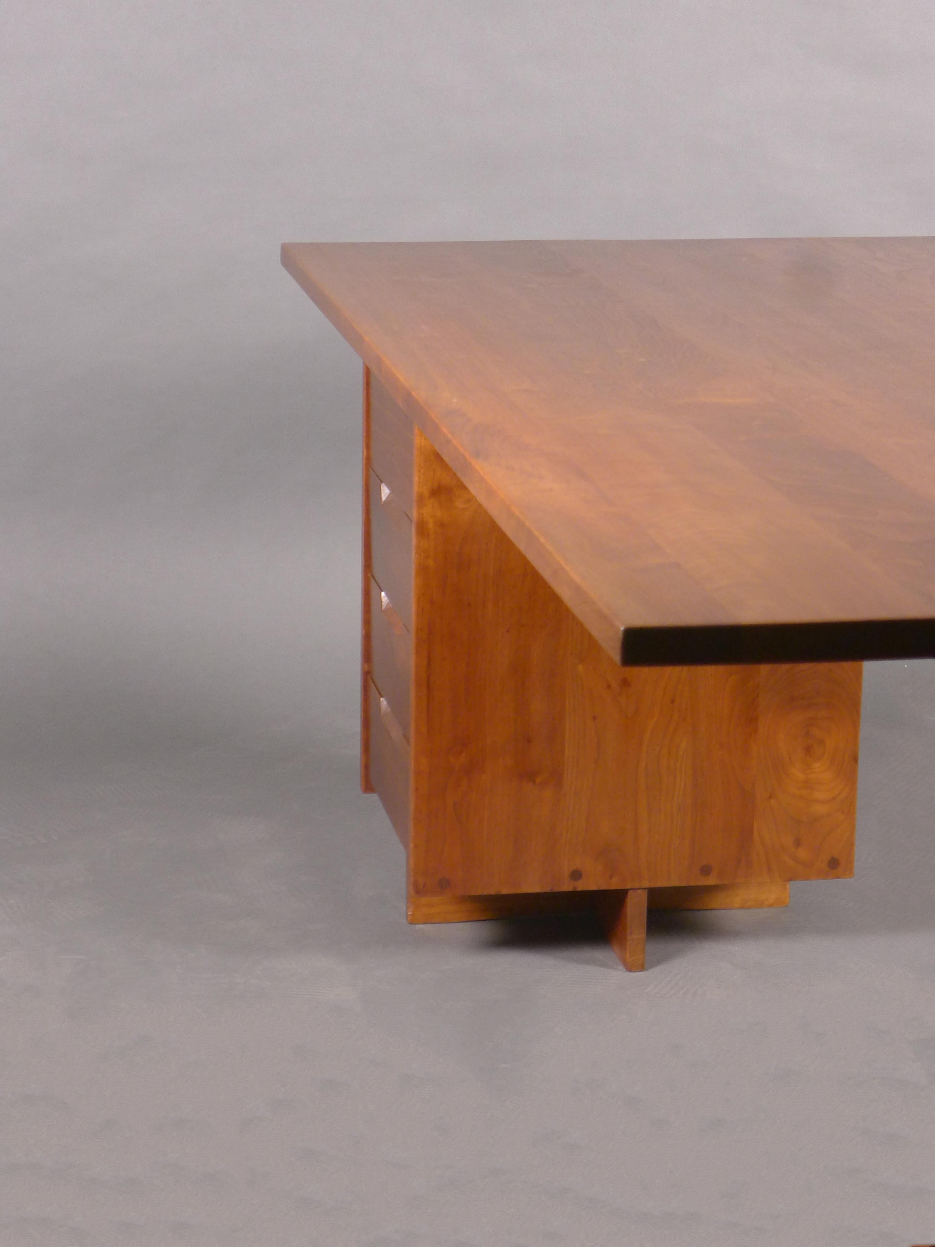 George Nakashima, Walnut Pedestal Writing Table with Free Edge, 1965 5