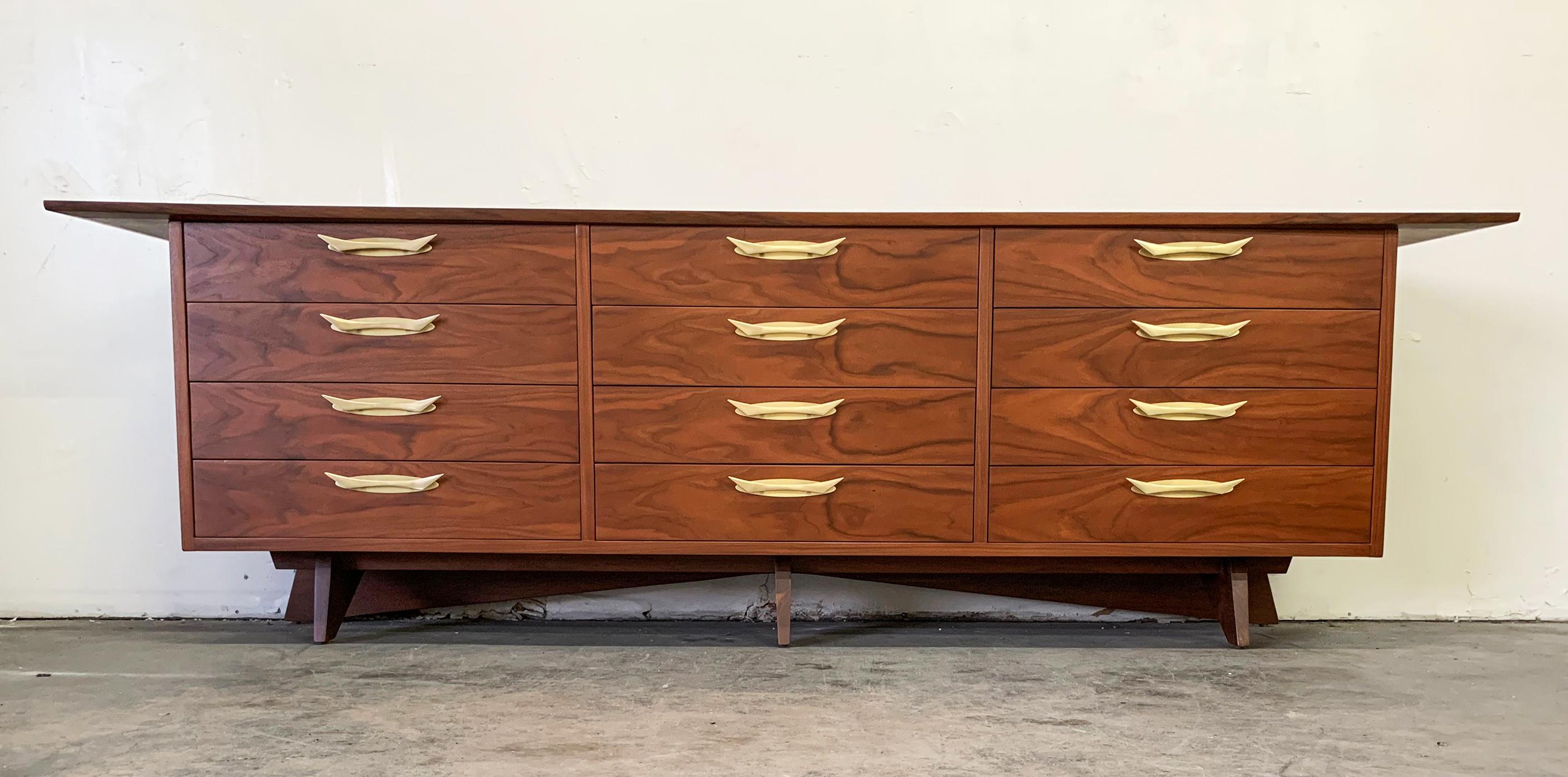 American George Nakashima Walnut Sideboard Credenza, 1950s