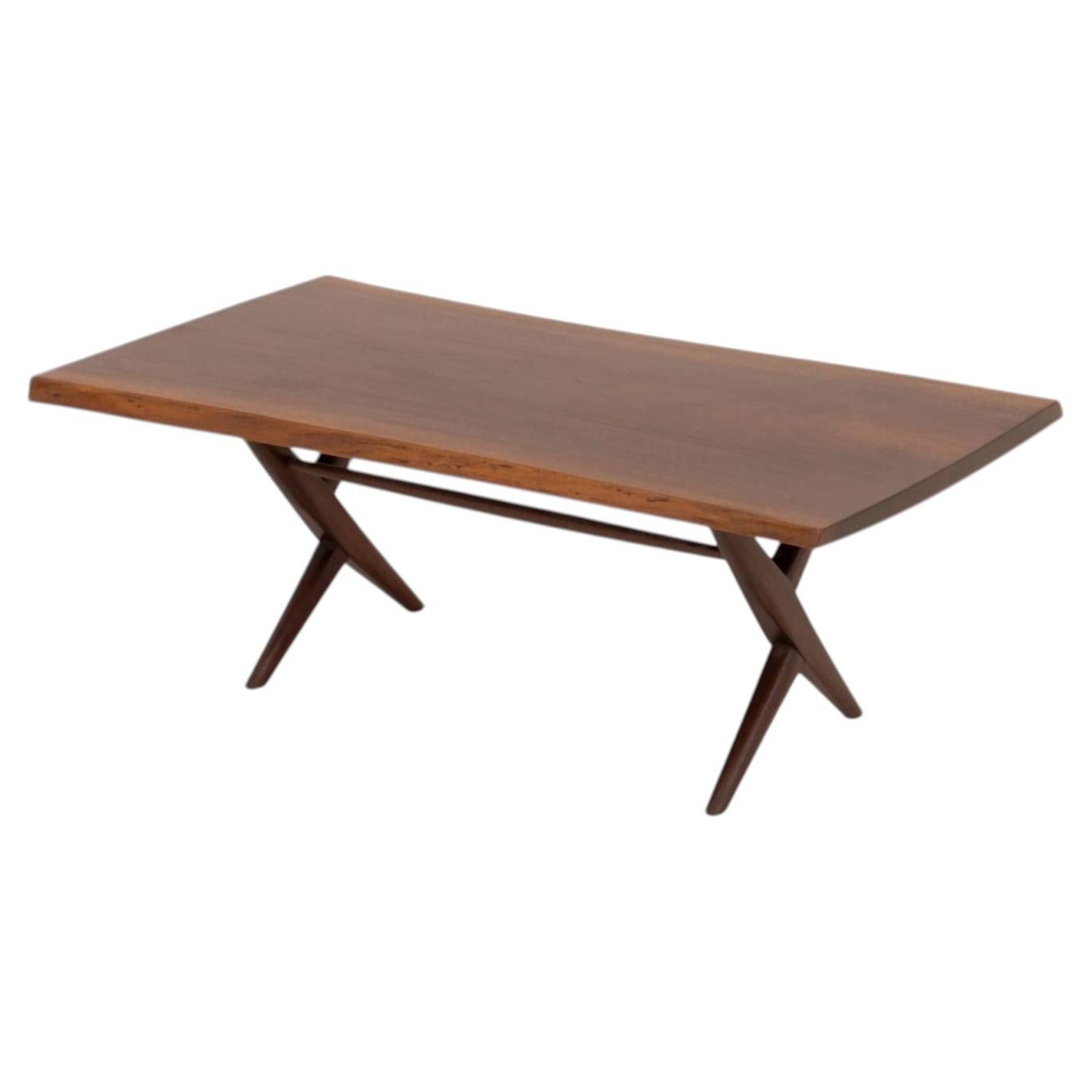 George Nakashima Walnut Slab Coffee Table, Mid-Century Modern, 1962