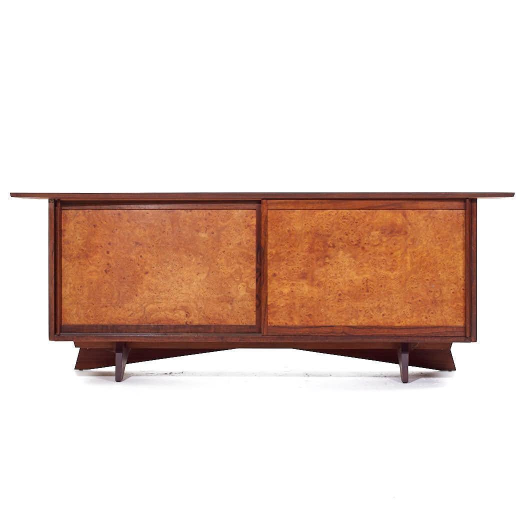 George Nakashima for Widdicomb Model 205 Mid Century Walnut and Carpathian Elm Sideboard Credenza

This credenza measures: 84 wide x 22 deep x 32.25 inches high

All pieces of furniture can be had in what we call restored vintage condition. That