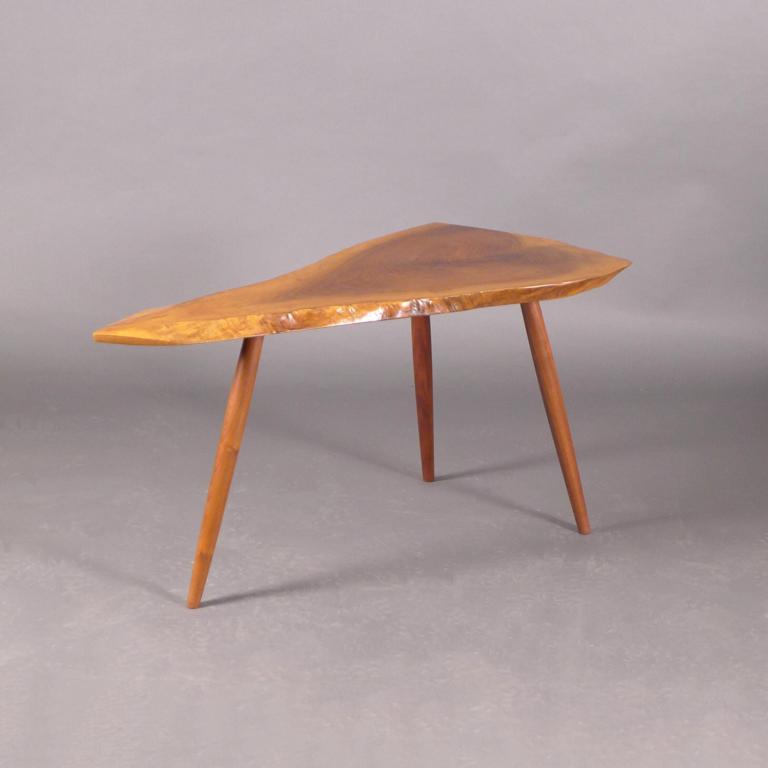 Mid-Century Modern George Nakashima, Wohl Table, American Black Walnut, with Documentation