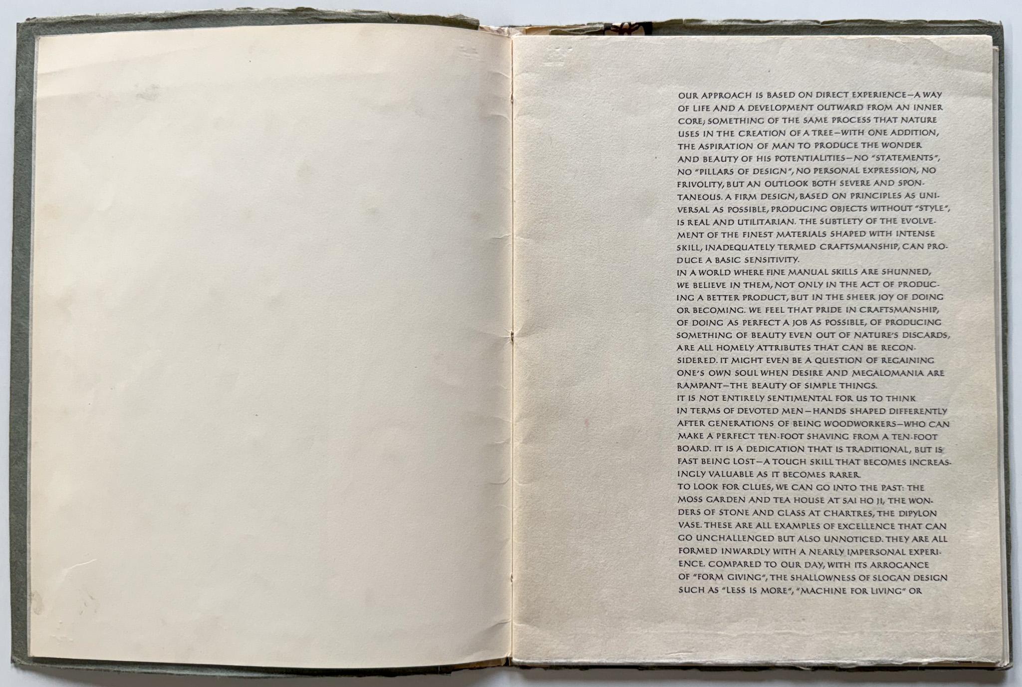 George Nakashima, Woodworker: New Hope, Pennsylvania (1962 Catalog, Signed) In Good Condition For Sale In New York, NY