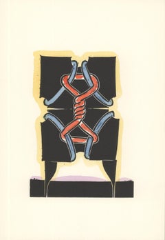 1973 George Nama 'Land II' Multicolor, Black Linocut