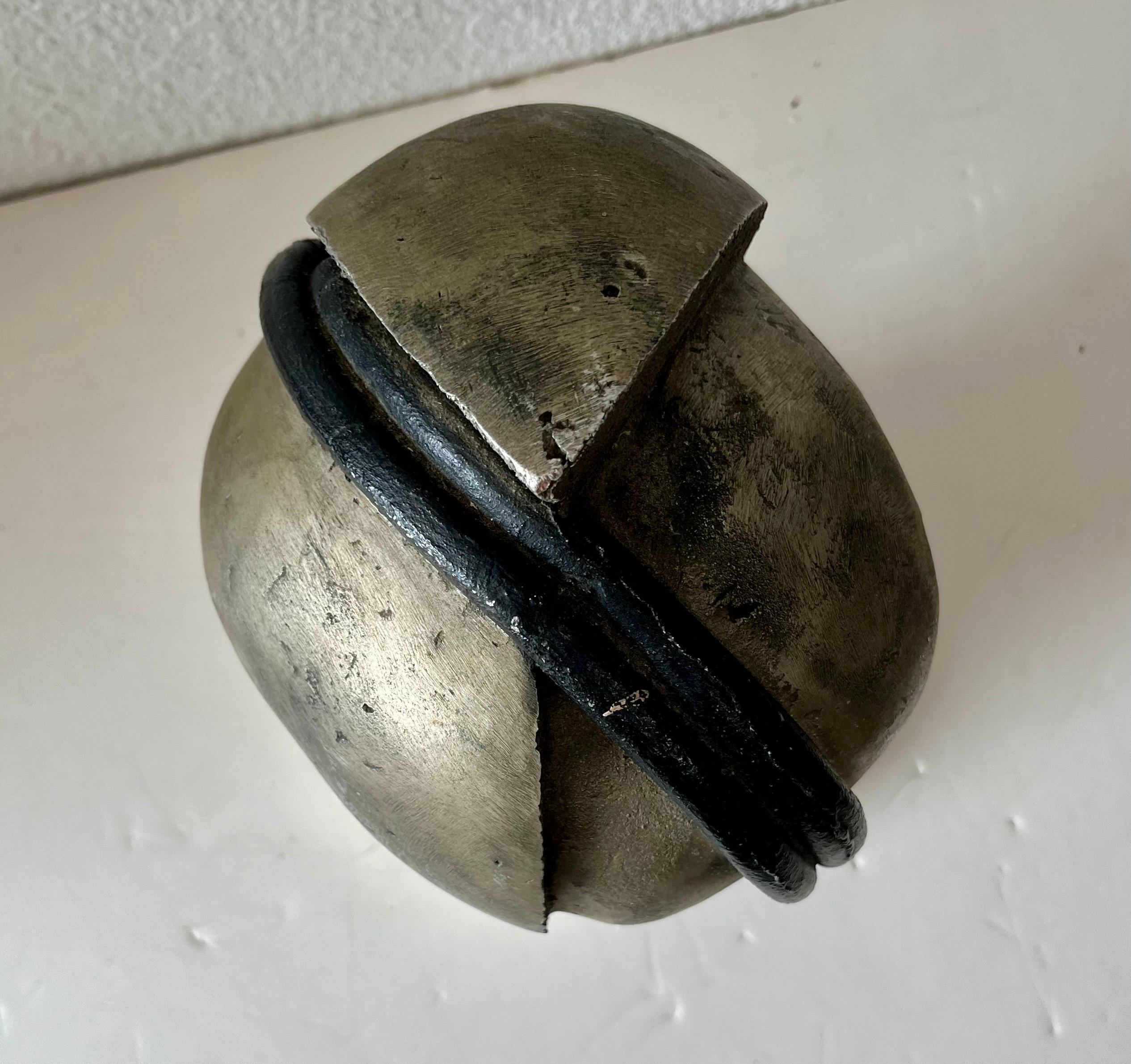 Mod Brutalistische abstrakte Metall- und Malerei Schwere Skulptur-Büste George Nama, Brutalismus im Angebot 9