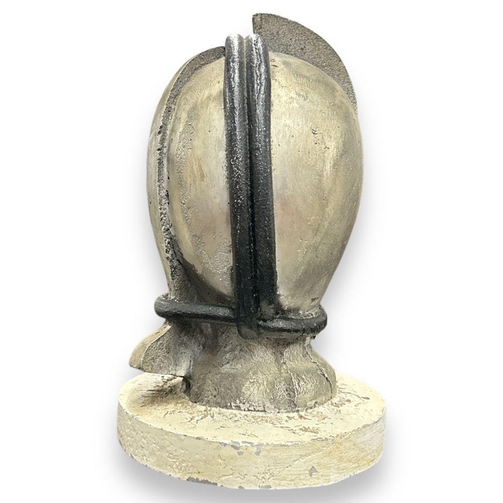 Mod Brutalistische abstrakte Metall- und Malerei Schwere Skulptur-Büste George Nama, Brutalismus im Angebot 1