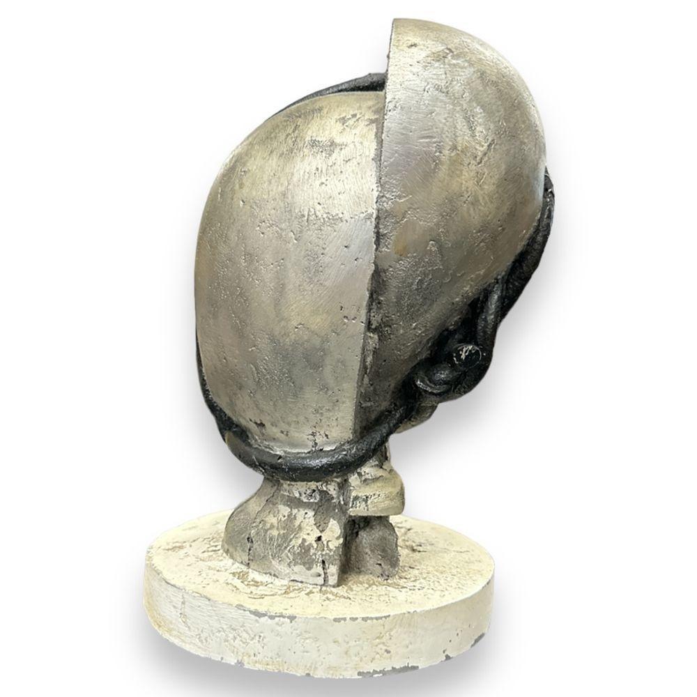 Mod Brutalistische abstrakte Metall- und Malerei Schwere Skulptur-Büste George Nama, Brutalismus im Angebot 2