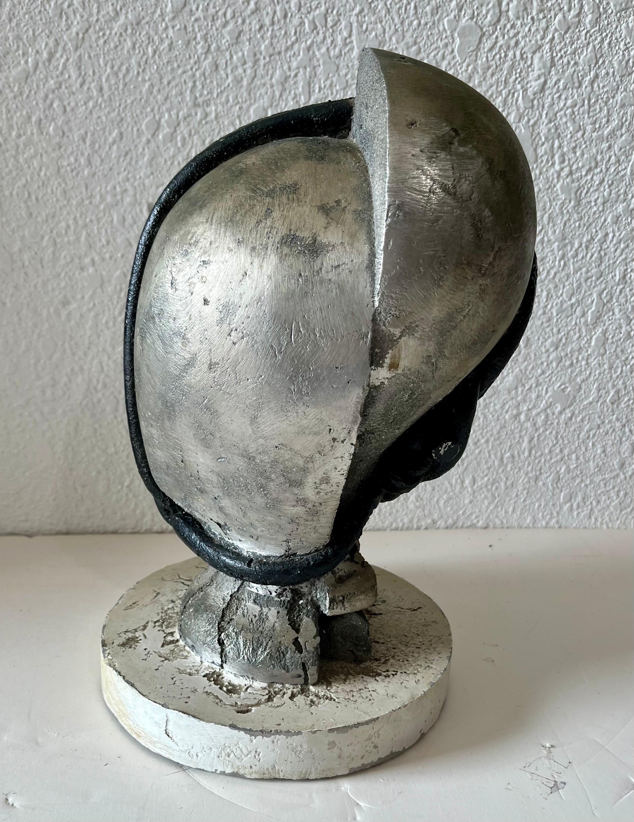 Mod Brutalistische abstrakte Metall- und Malerei Schwere Skulptur-Büste George Nama, Brutalismus im Angebot 7