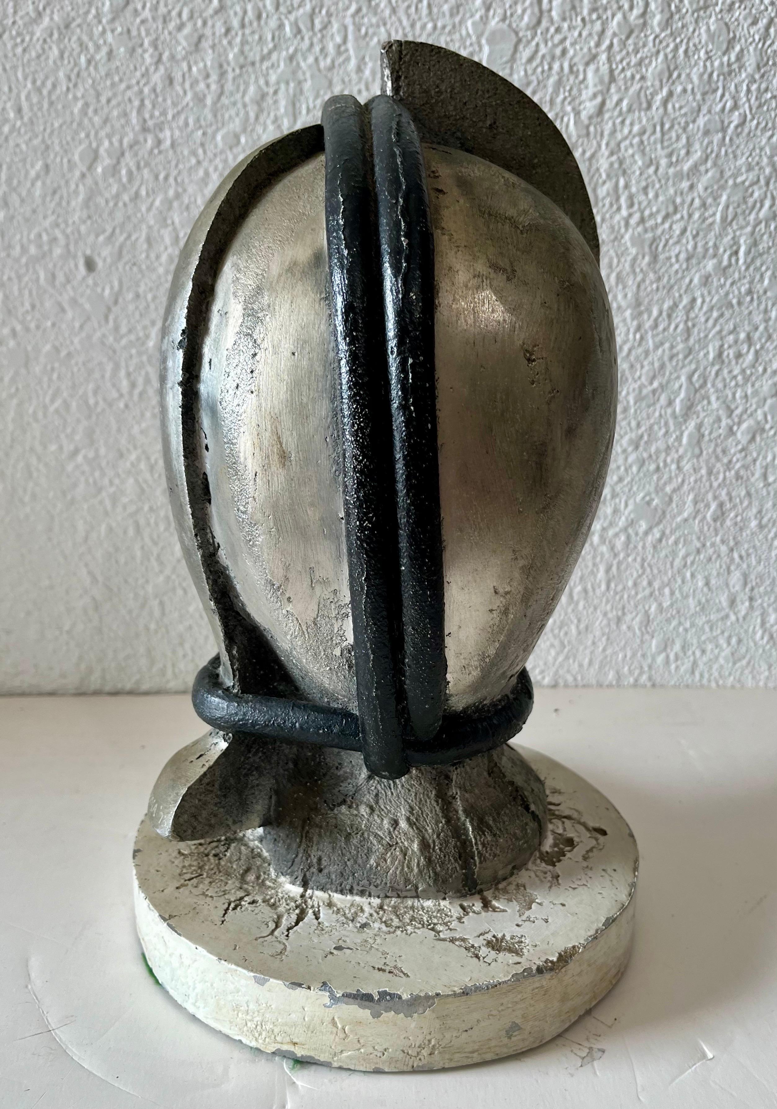 Mod Brutalistische abstrakte Metall- und Malerei Schwere Skulptur-Büste George Nama, Brutalismus im Angebot 8