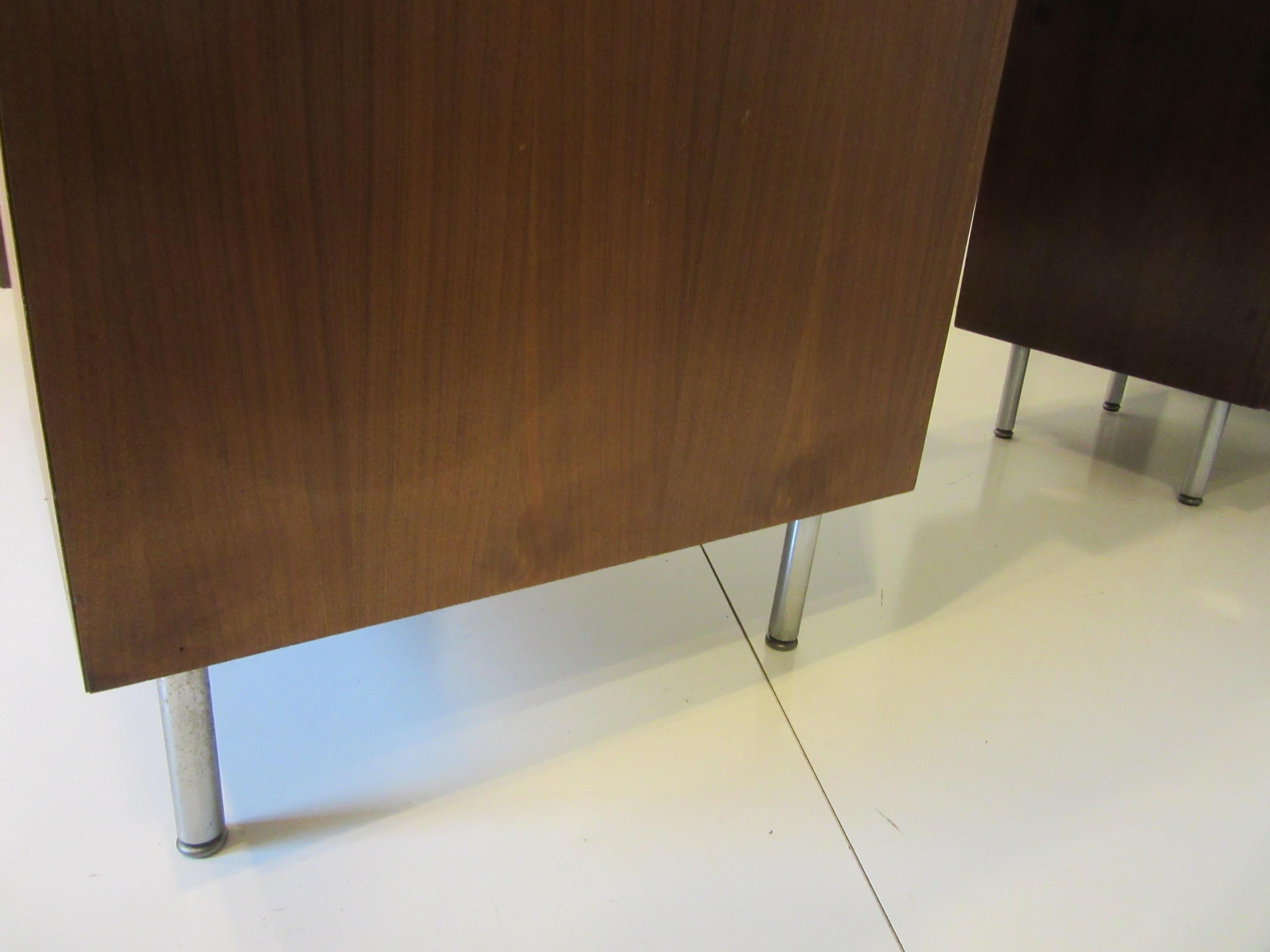 George Nelson 2pc. Walnut Desk with Return for Herman Miller 4
