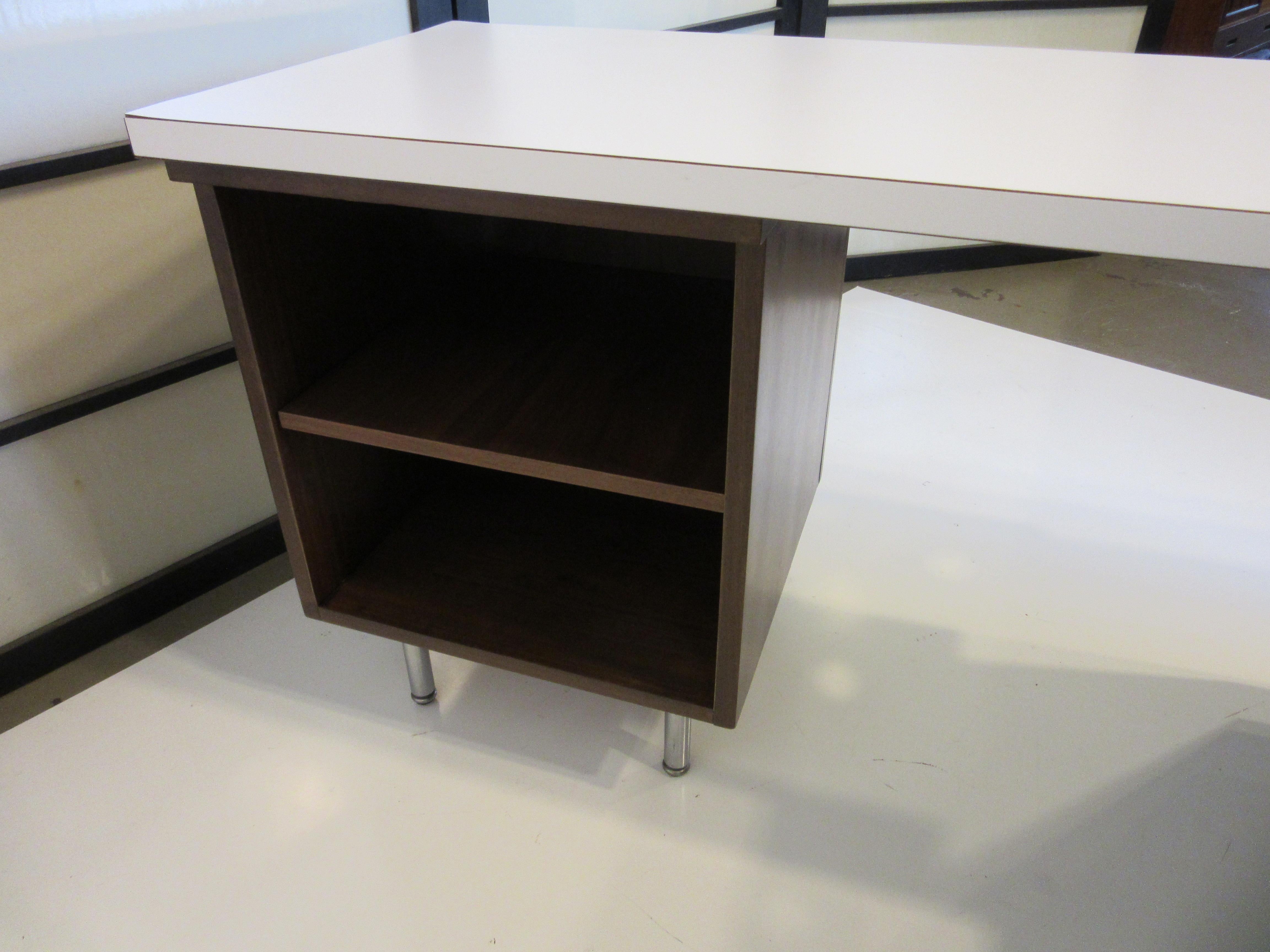 George Nelson 2pc. Walnut Desk with Return for Herman Miller 8