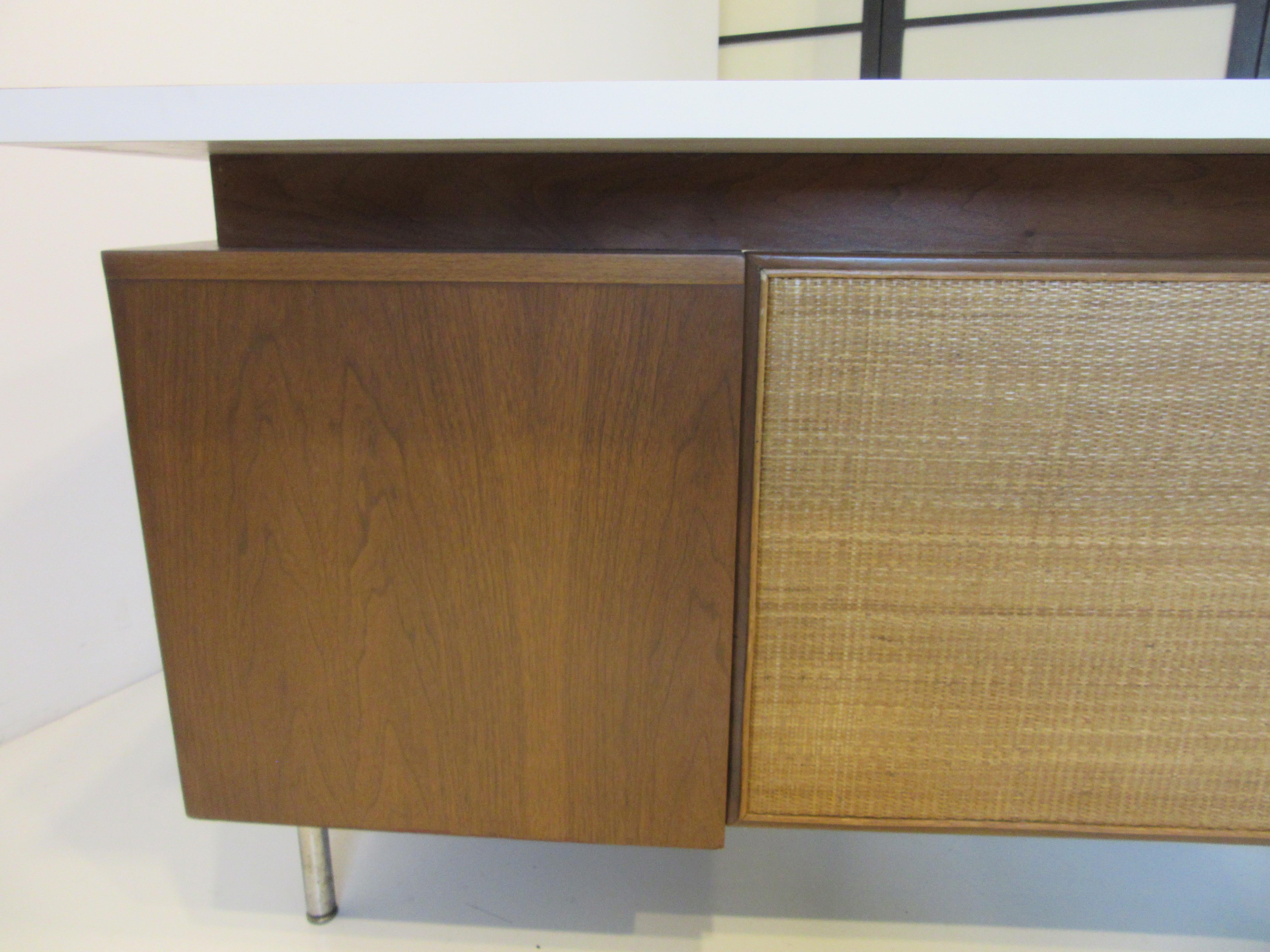 American George Nelson 2pc. Walnut Desk with Return for Herman Miller