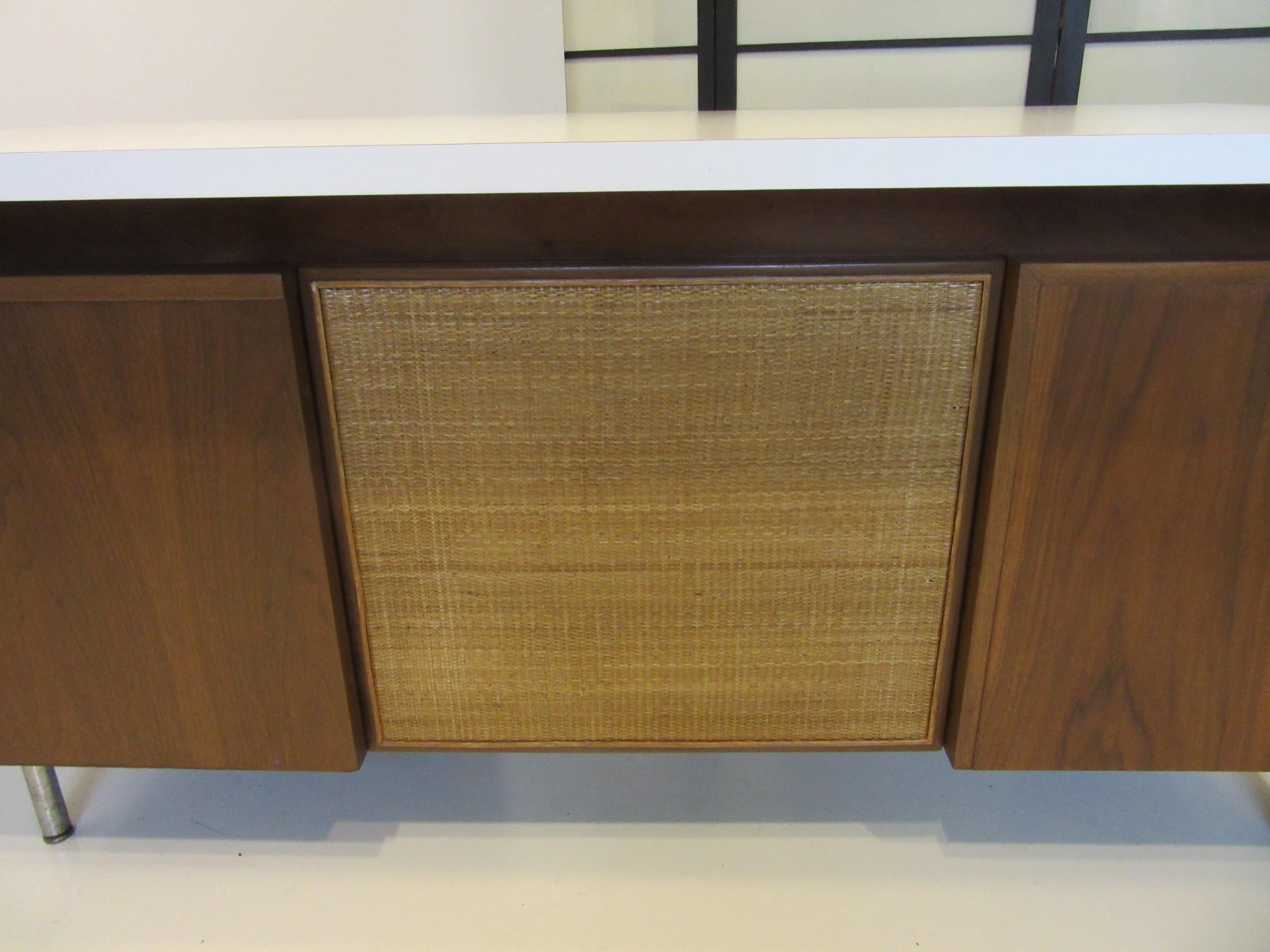 20th Century George Nelson 2pc. Walnut Desk with Return for Herman Miller