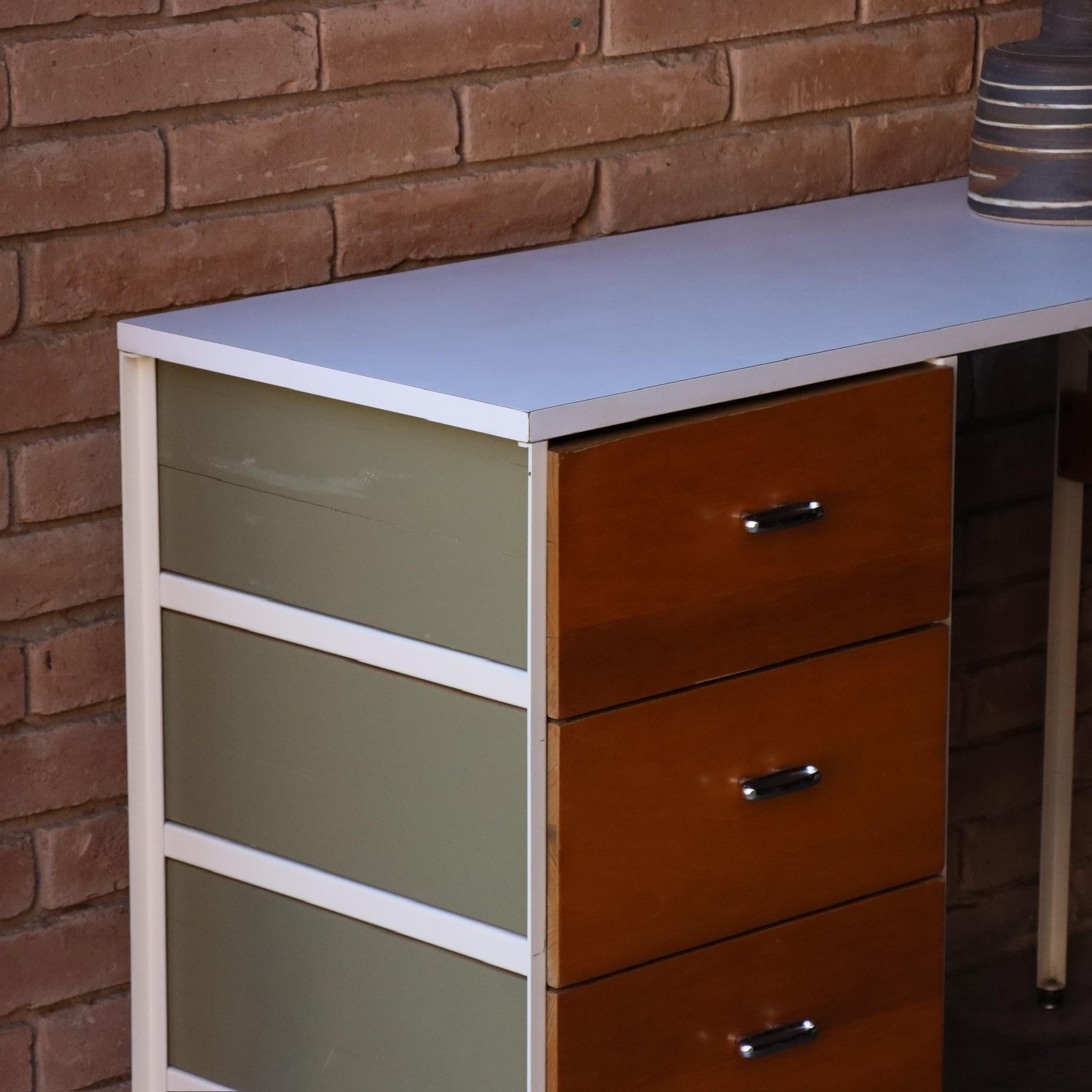 Mid-Century Modern George Nelson 4111 Steel Frame Desk for Herman Miller