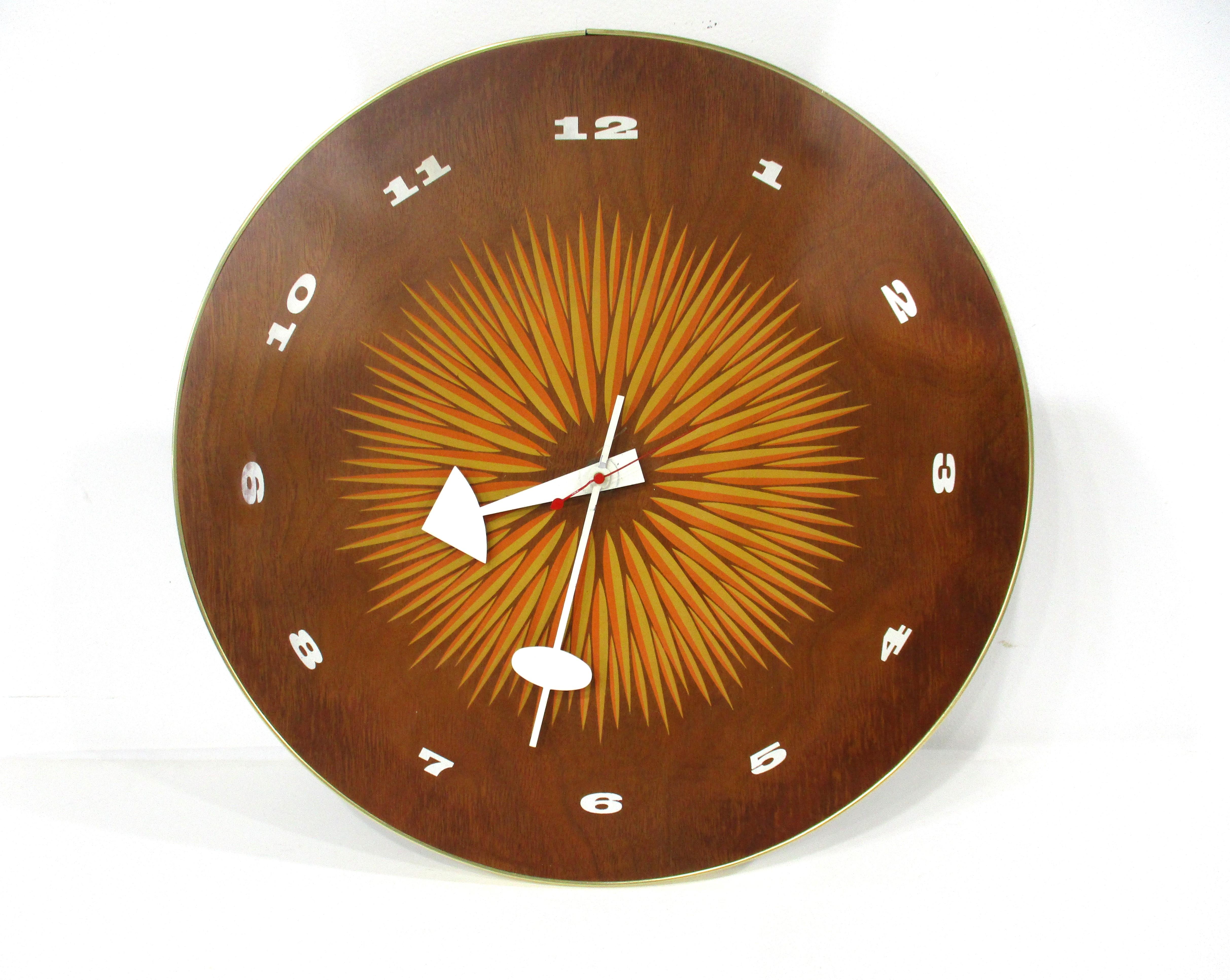 George Nelson #4756 Electric Walnut Wall Clock for Howard Miller  5