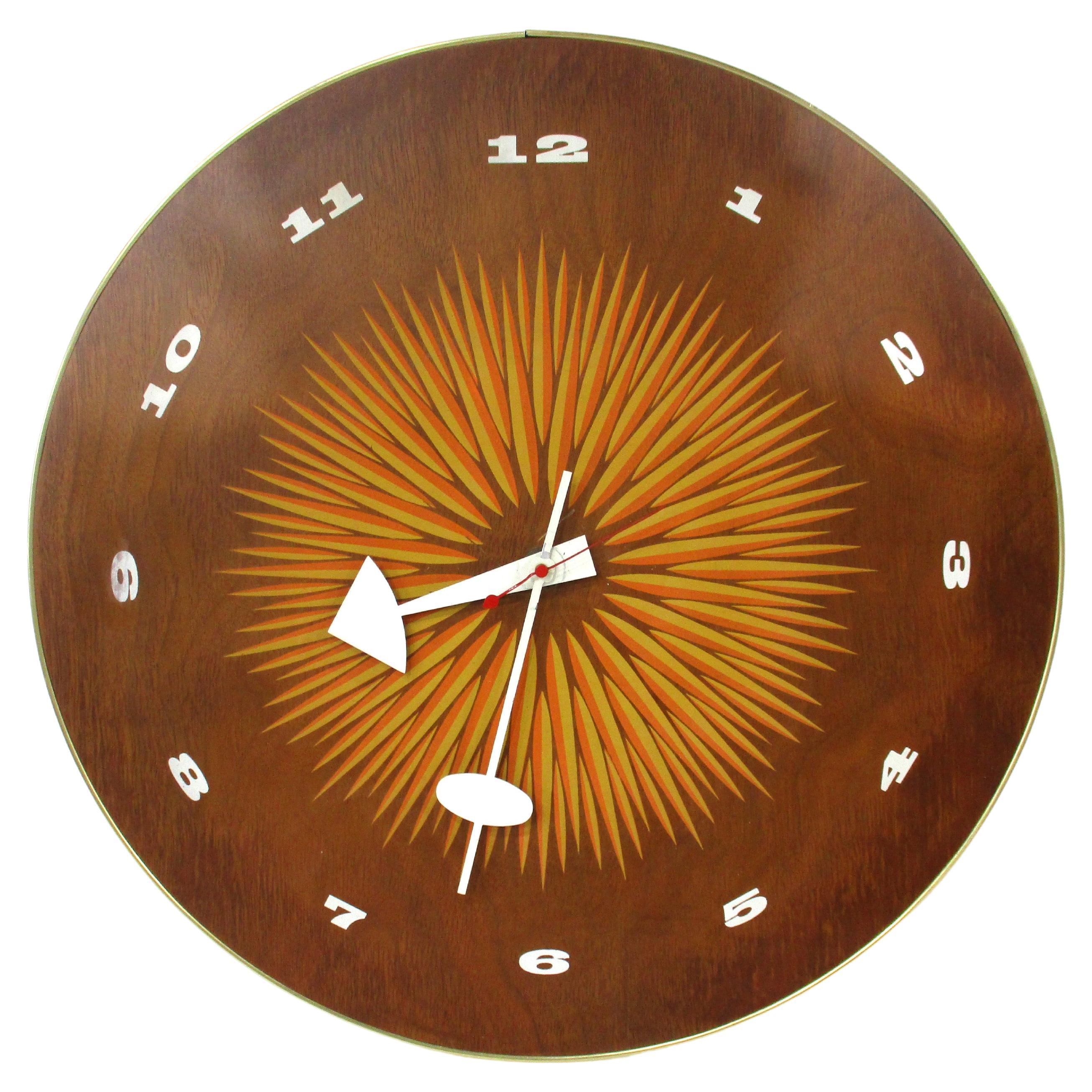 George Nelson #4756 Electric Walnut Wall Clock for Howard Miller 