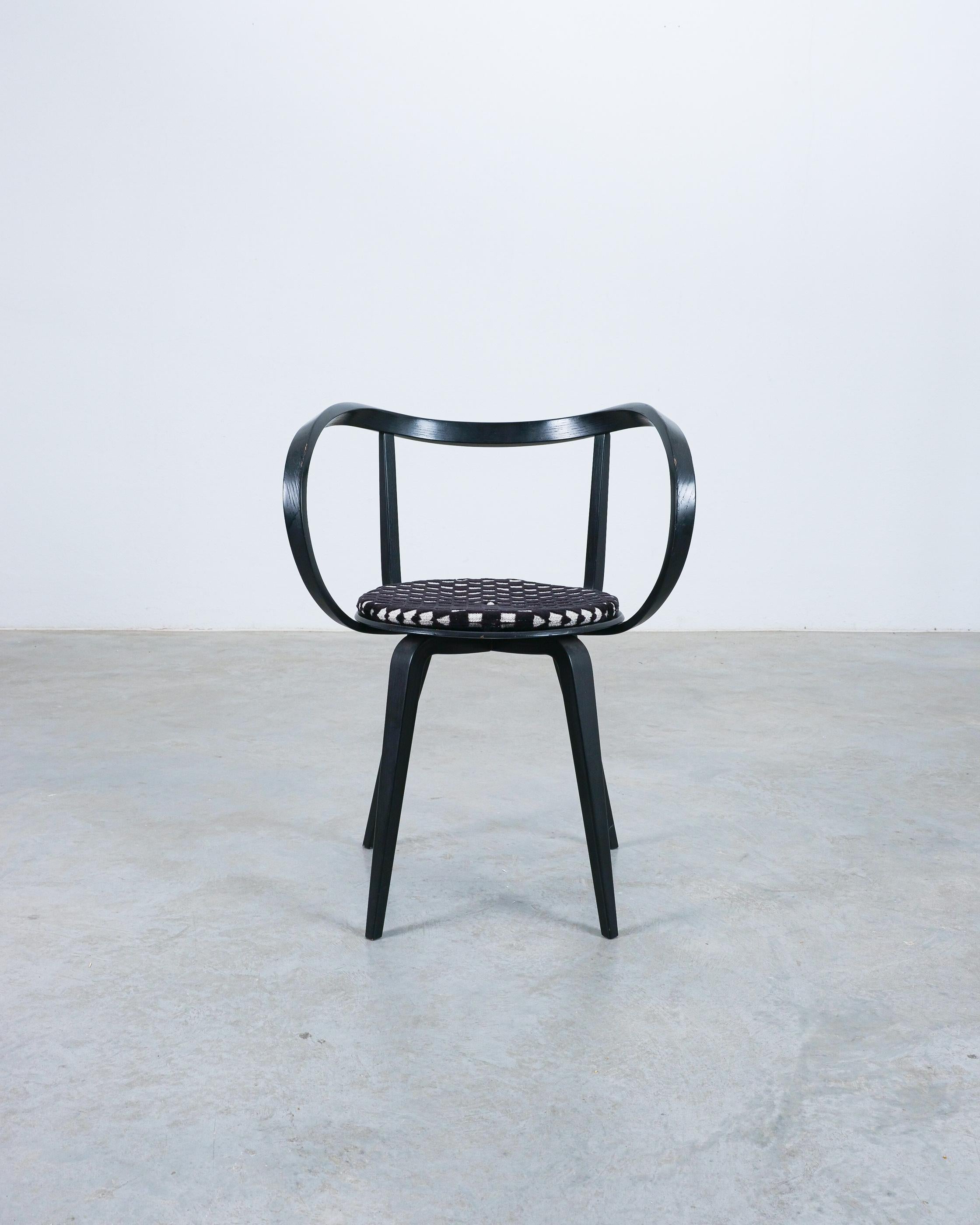 George Nelson 6 Black Pretzel Chairs for ICF, 1984 For Sale 6