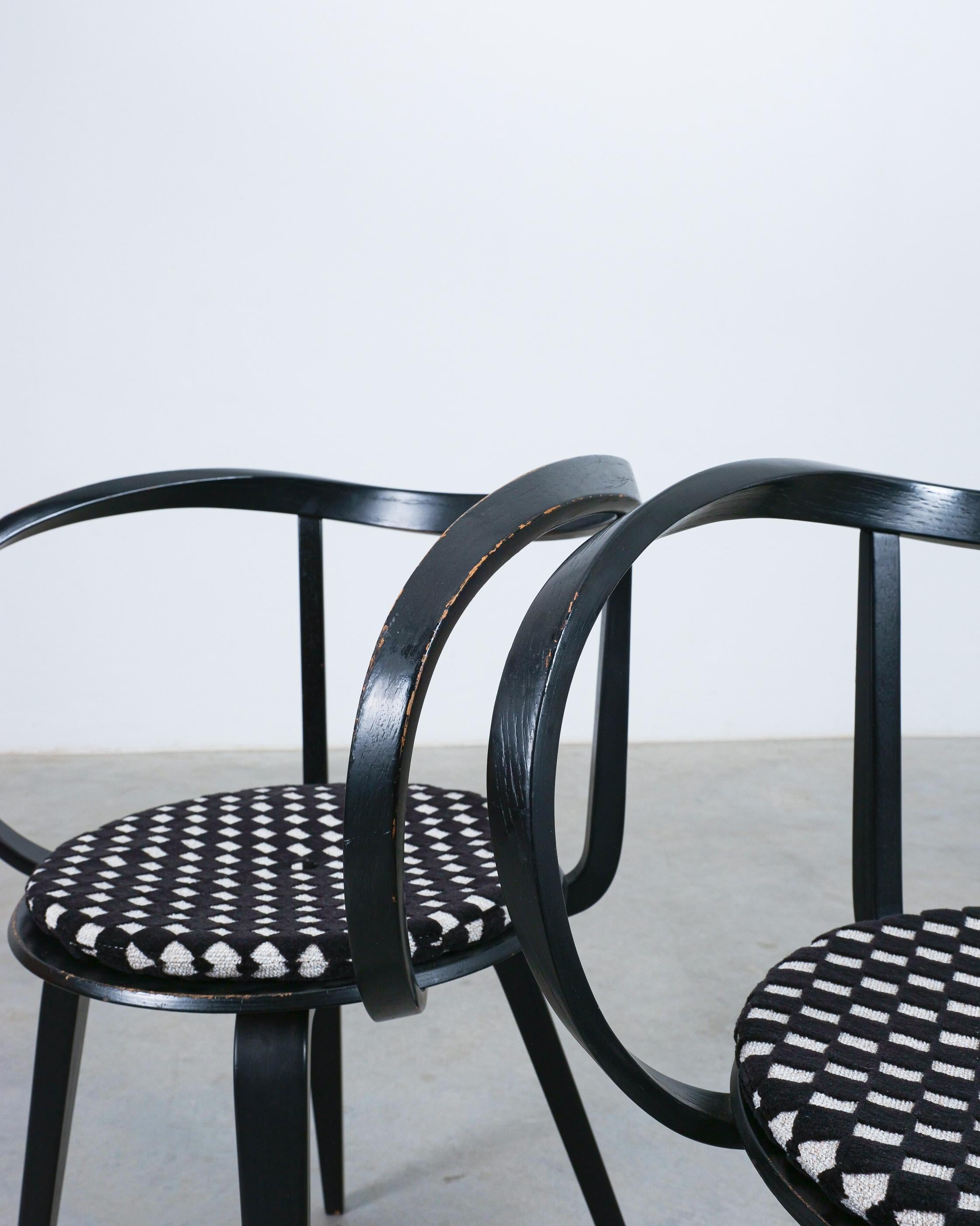 George Nelson 6 Black Pretzel Chairs for ICF, 1984 For Sale 9