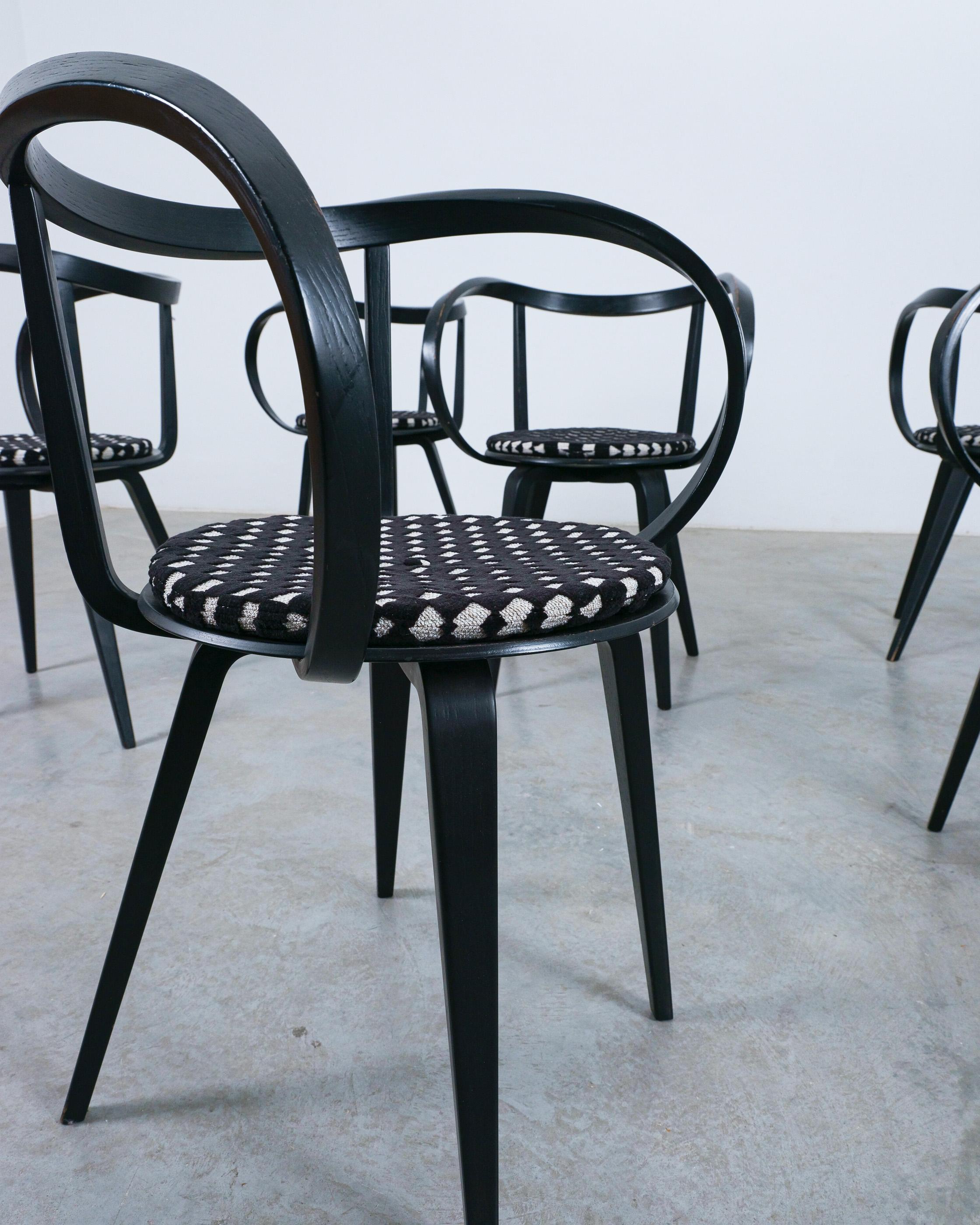 George Nelson 6 Black Pretzel Chairs for ICF, 1984 For Sale 10