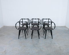 George Nelson 6 schwarze Brezelstühle für ICF, 1984