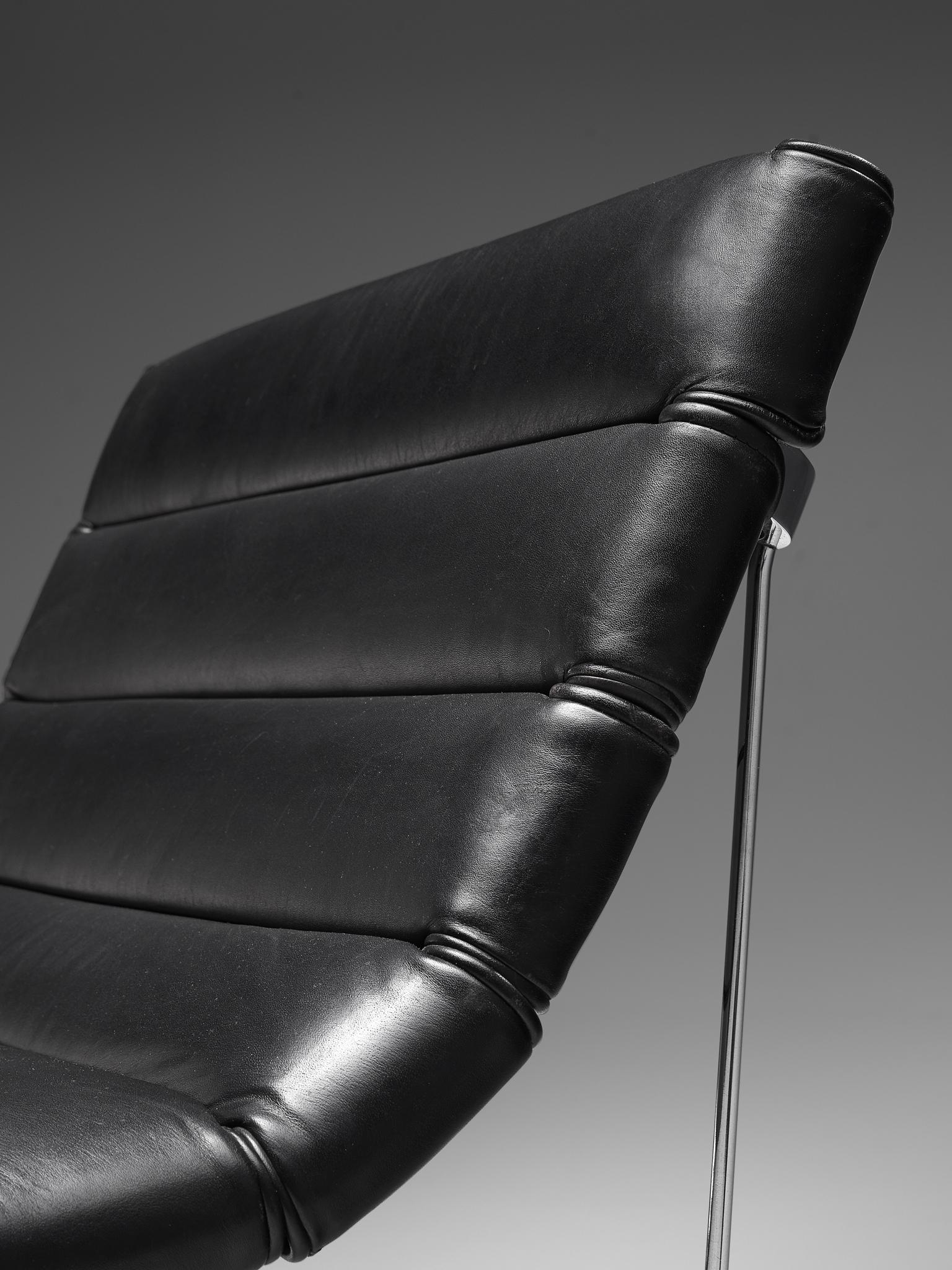 George Nelson 6380 'Catenary' Easy Chair in Black Leather 2