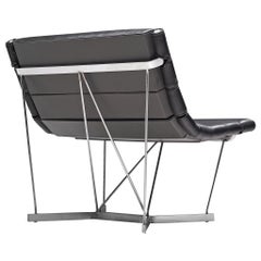 George Nelson 6380 'Catenary' Easy Chair in Black Leather